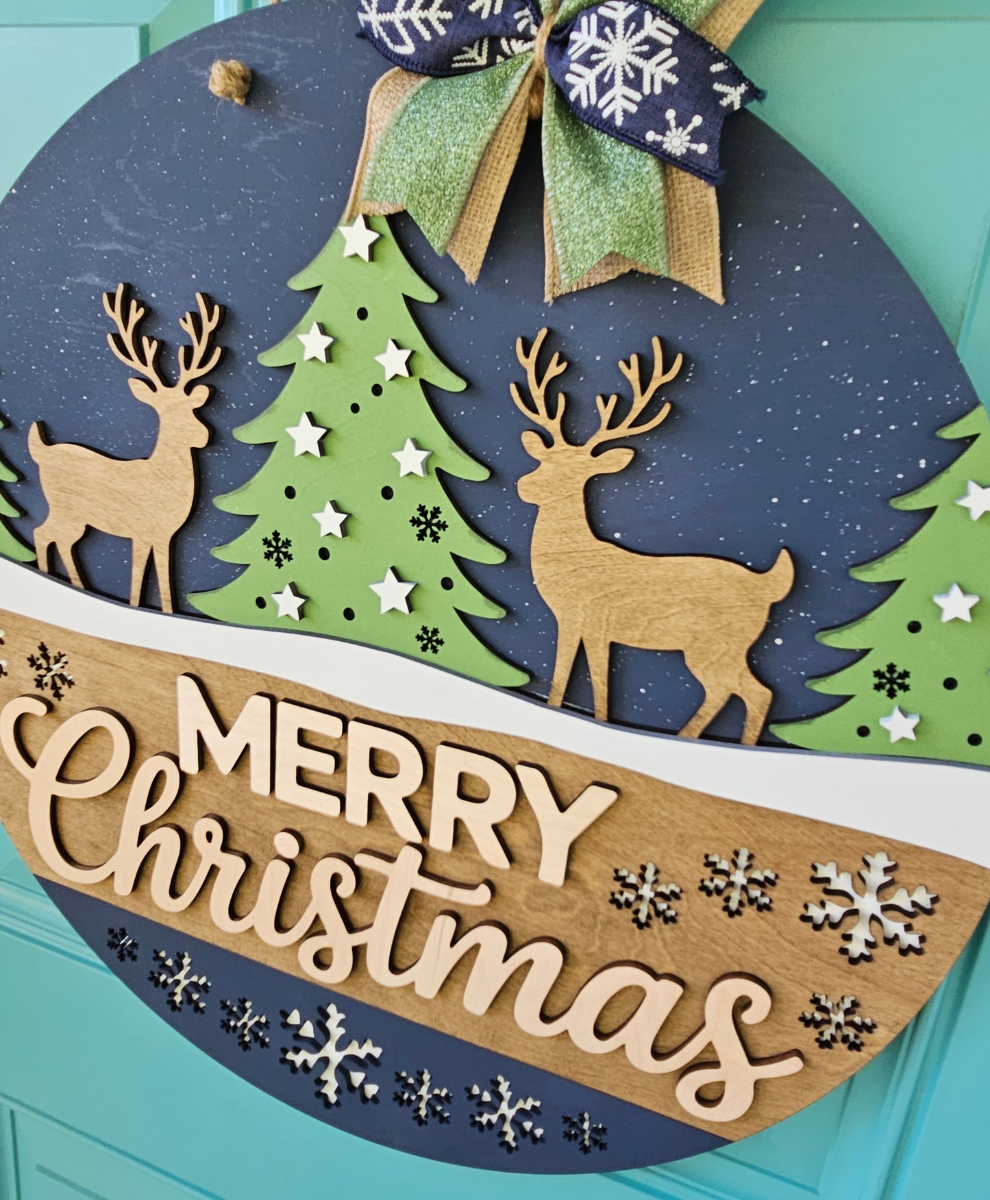 Reindeer Christmas Wonderland Door Hanger
