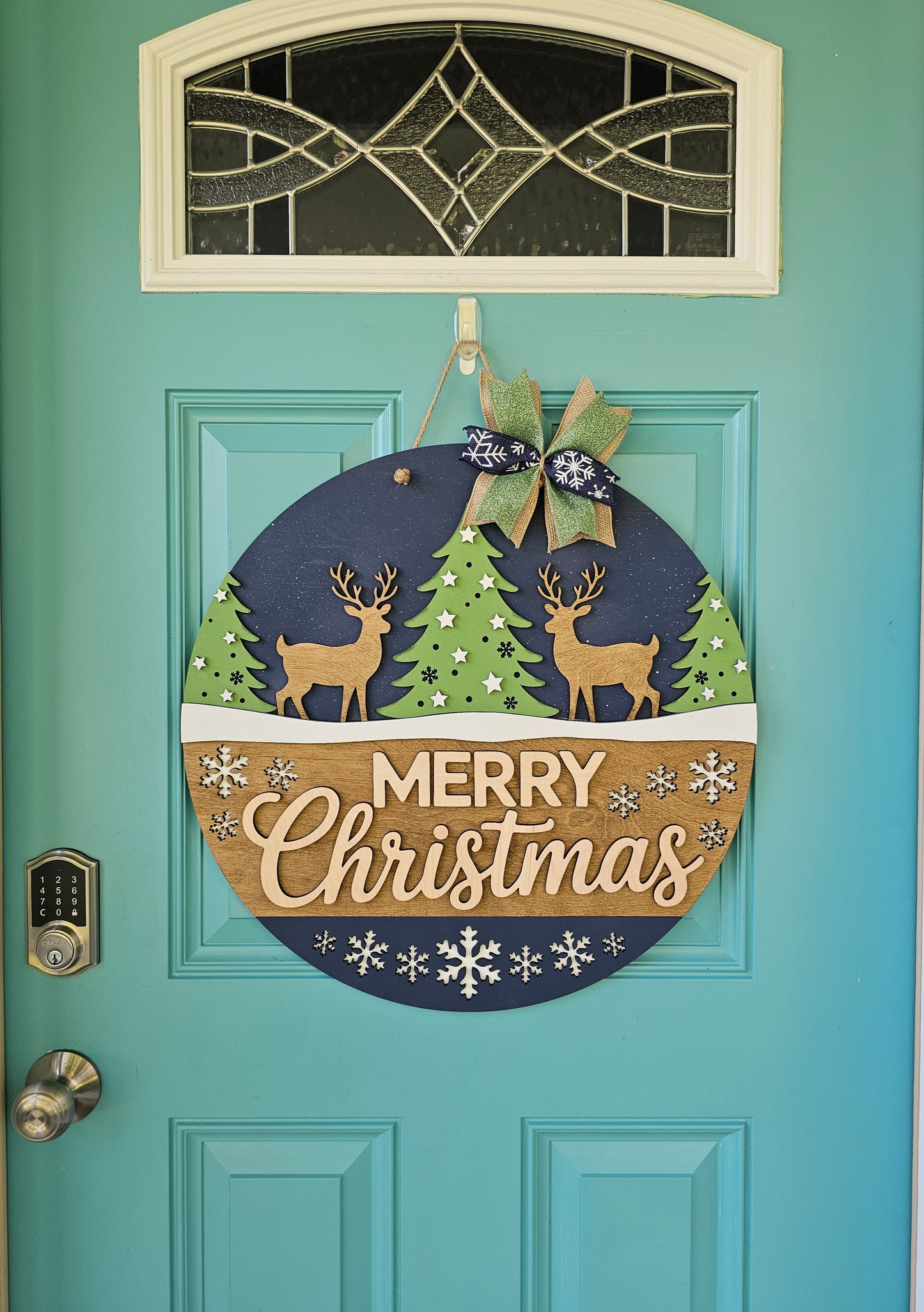 Reindeer Christmas Wonderland Door Hanger