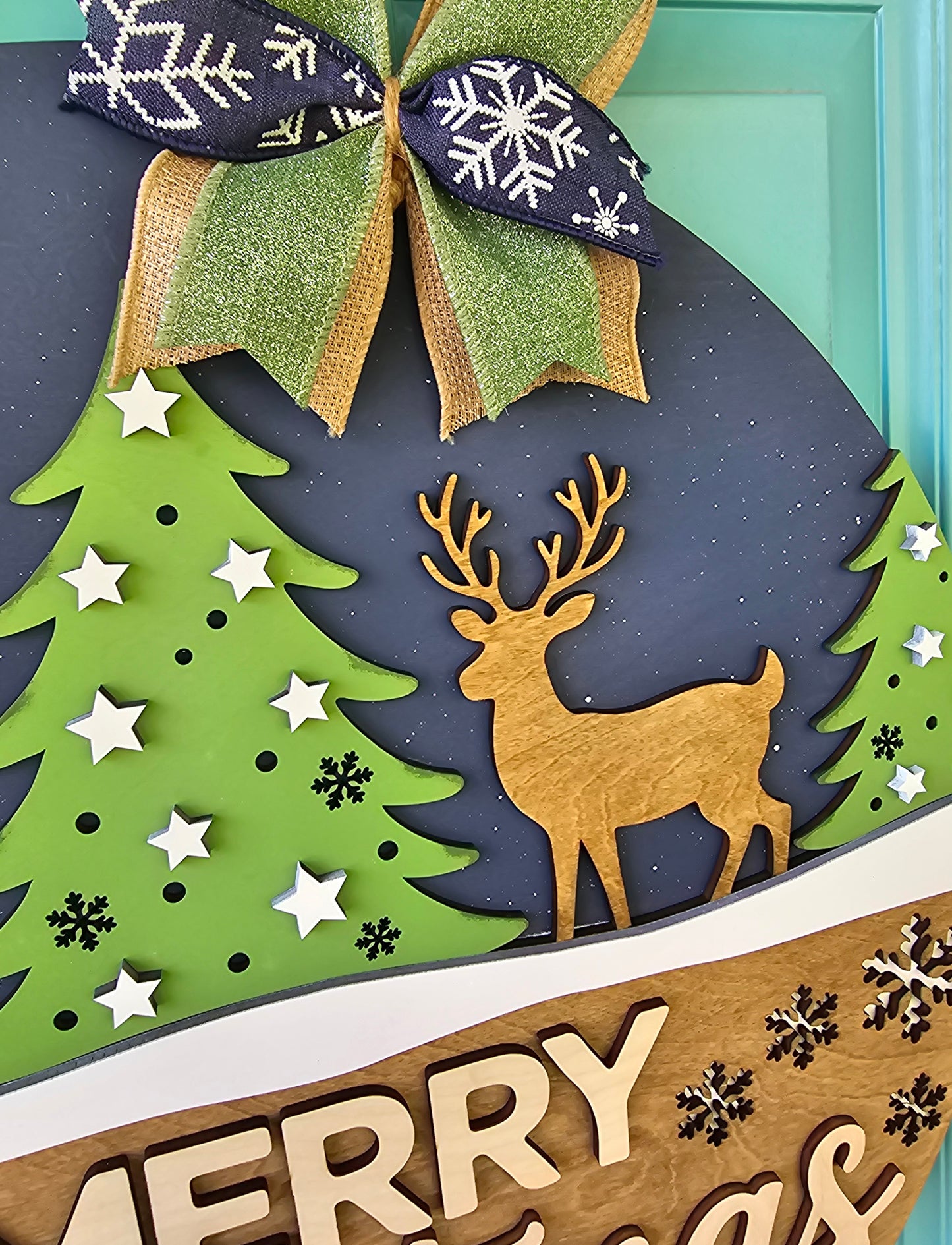 Reindeer Christmas Wonderland Door Hanger