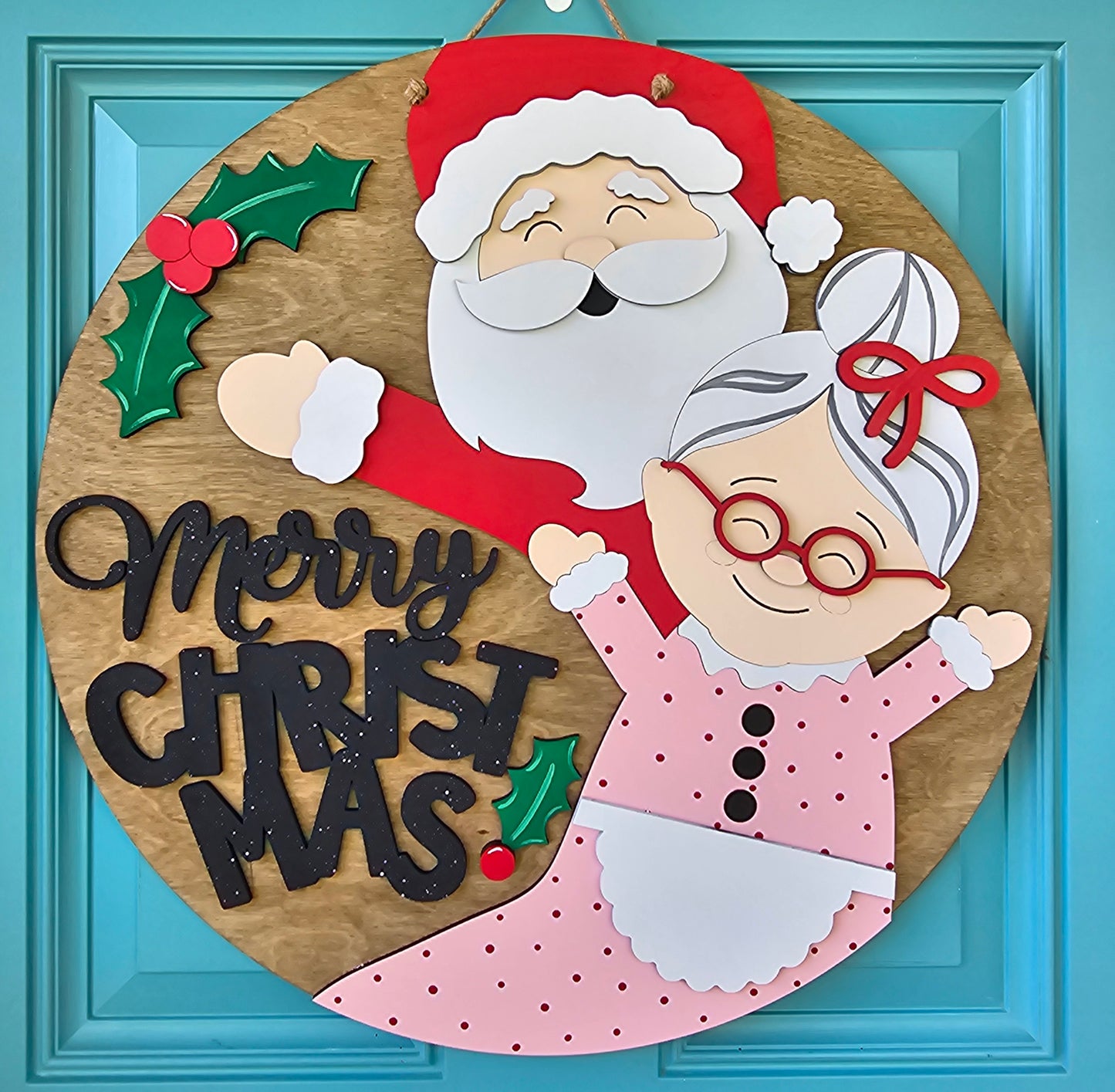 Mr & Mrs Claus Door Hanger