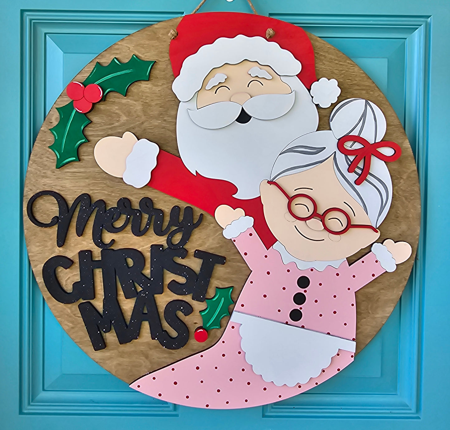 Mr & Mrs Claus Door Hanger