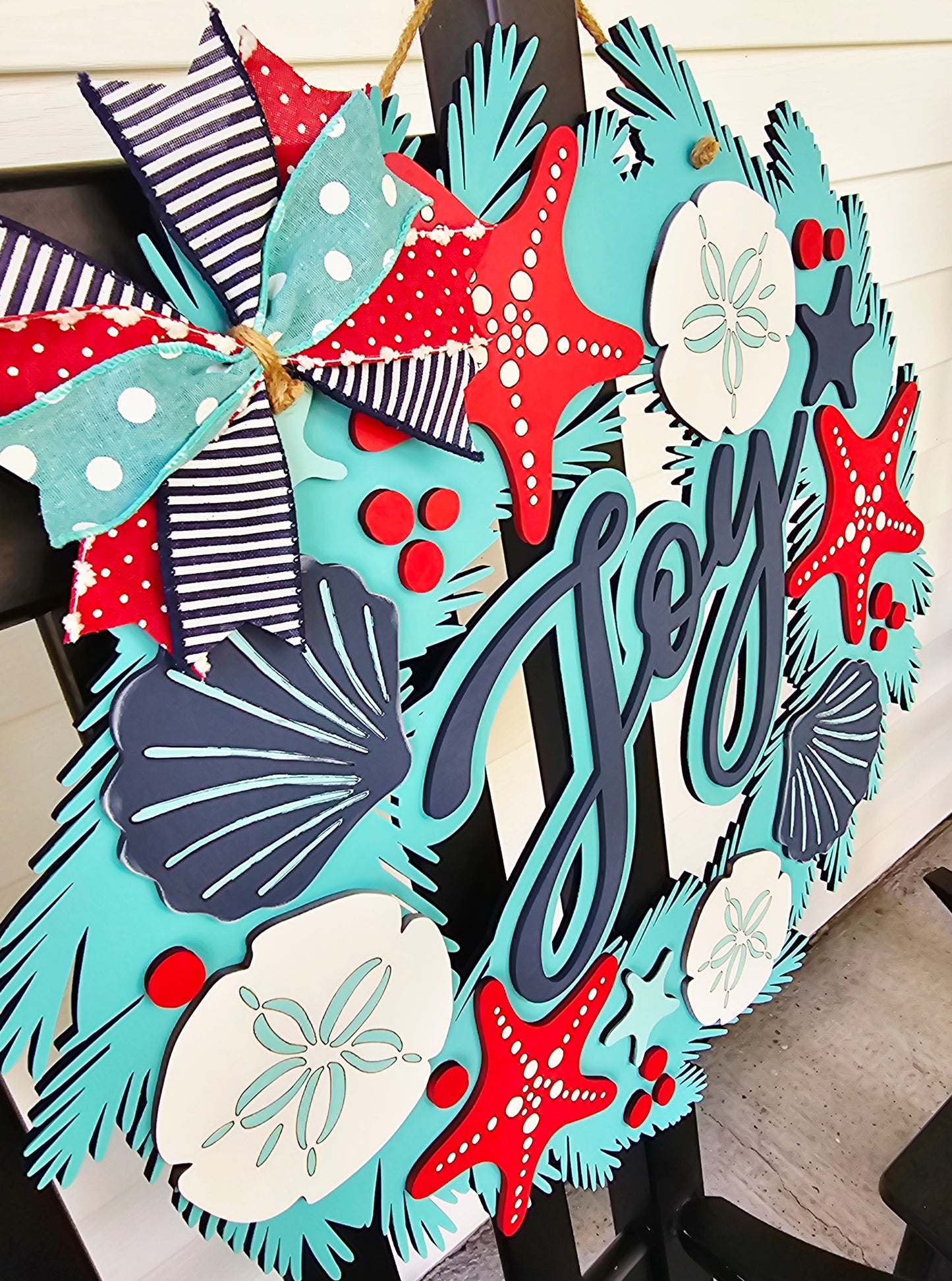 Joy Beach Wreath Door Hanger
