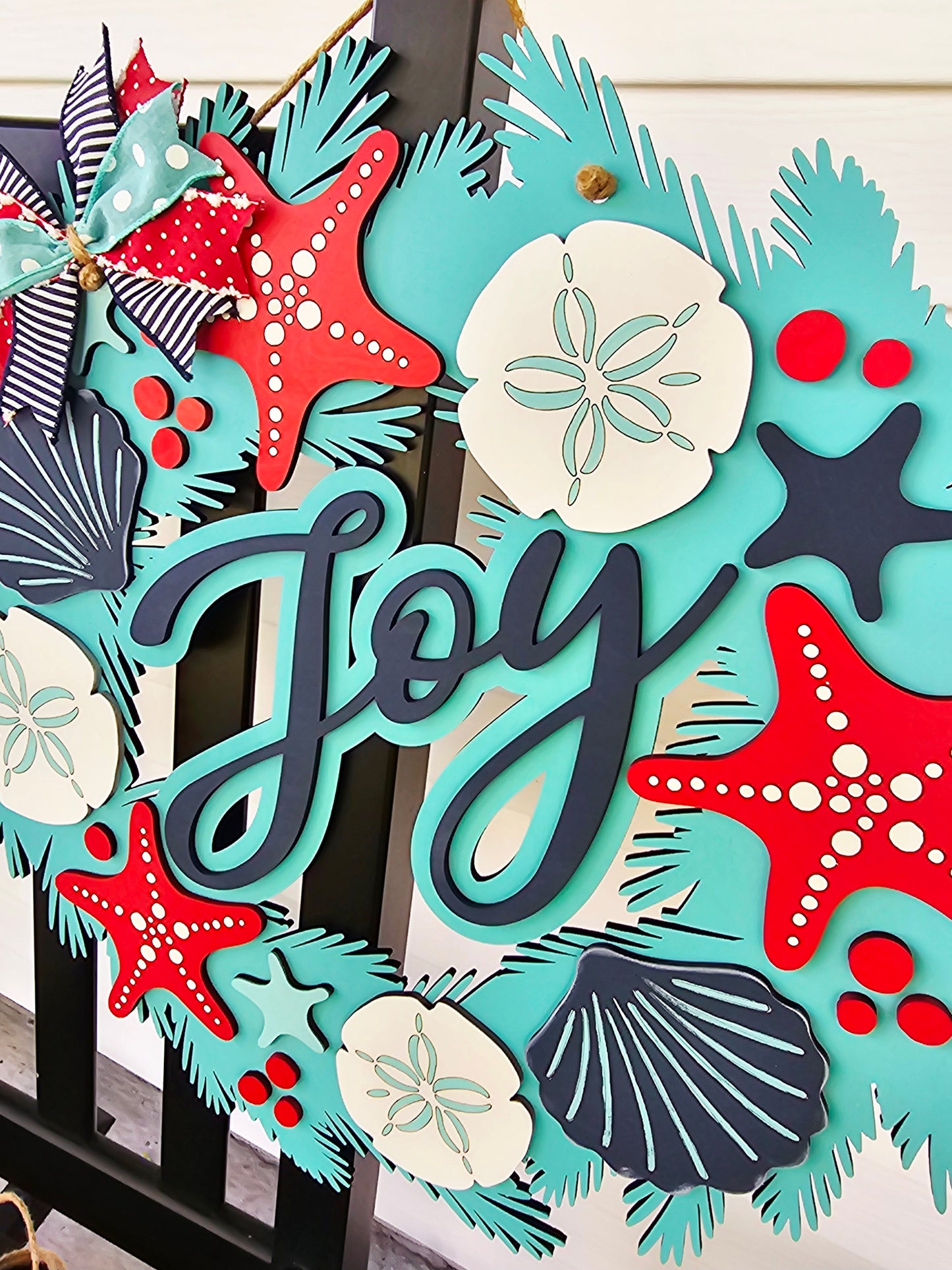 Joy Beach Wreath Door Hanger