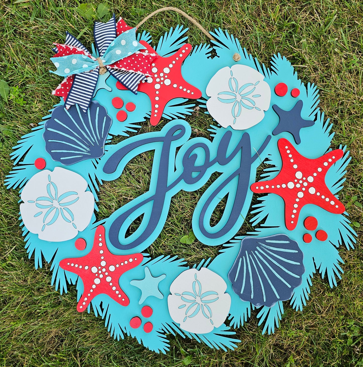 Joy Beach Wreath Door Hanger