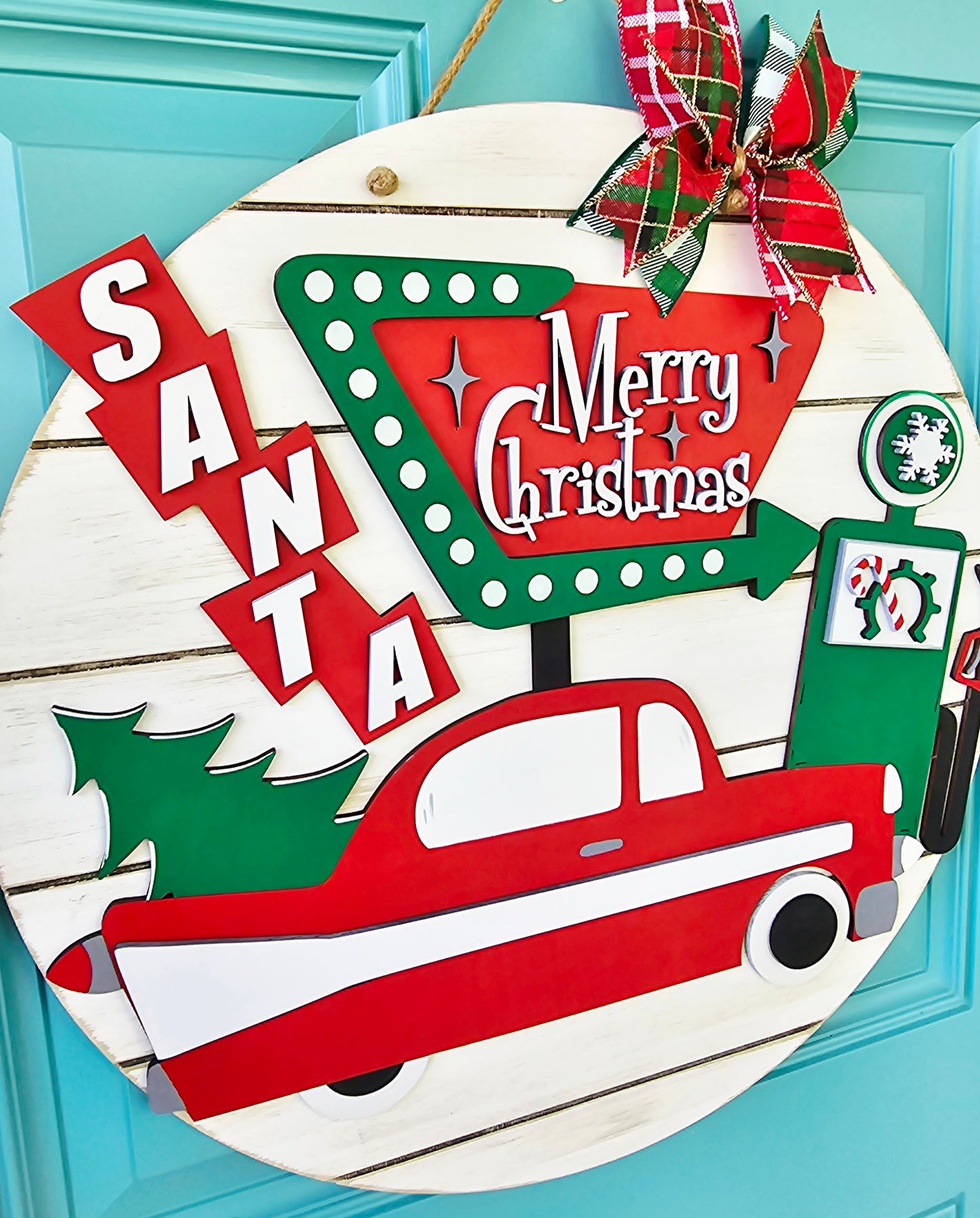 Retro Christmas Door Hanger