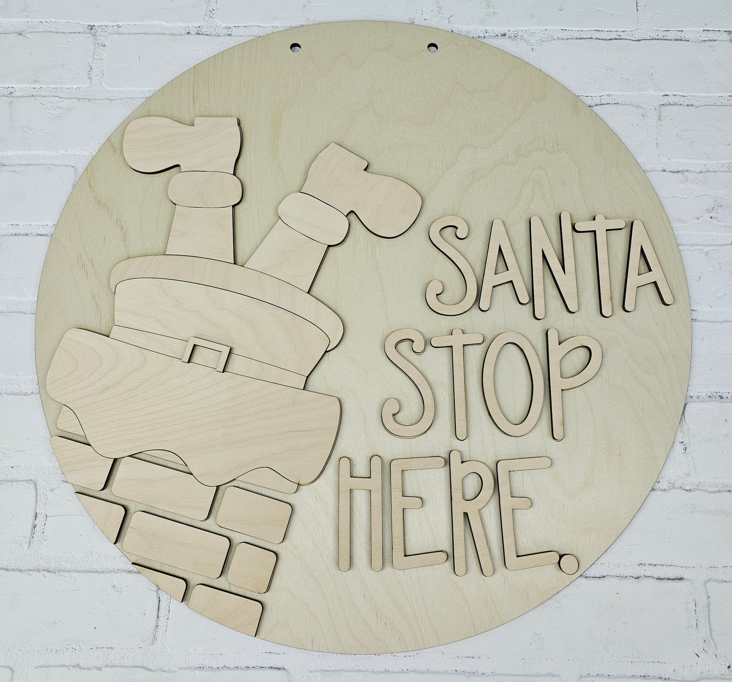 Santa Stop Here Chimney Door Hanger