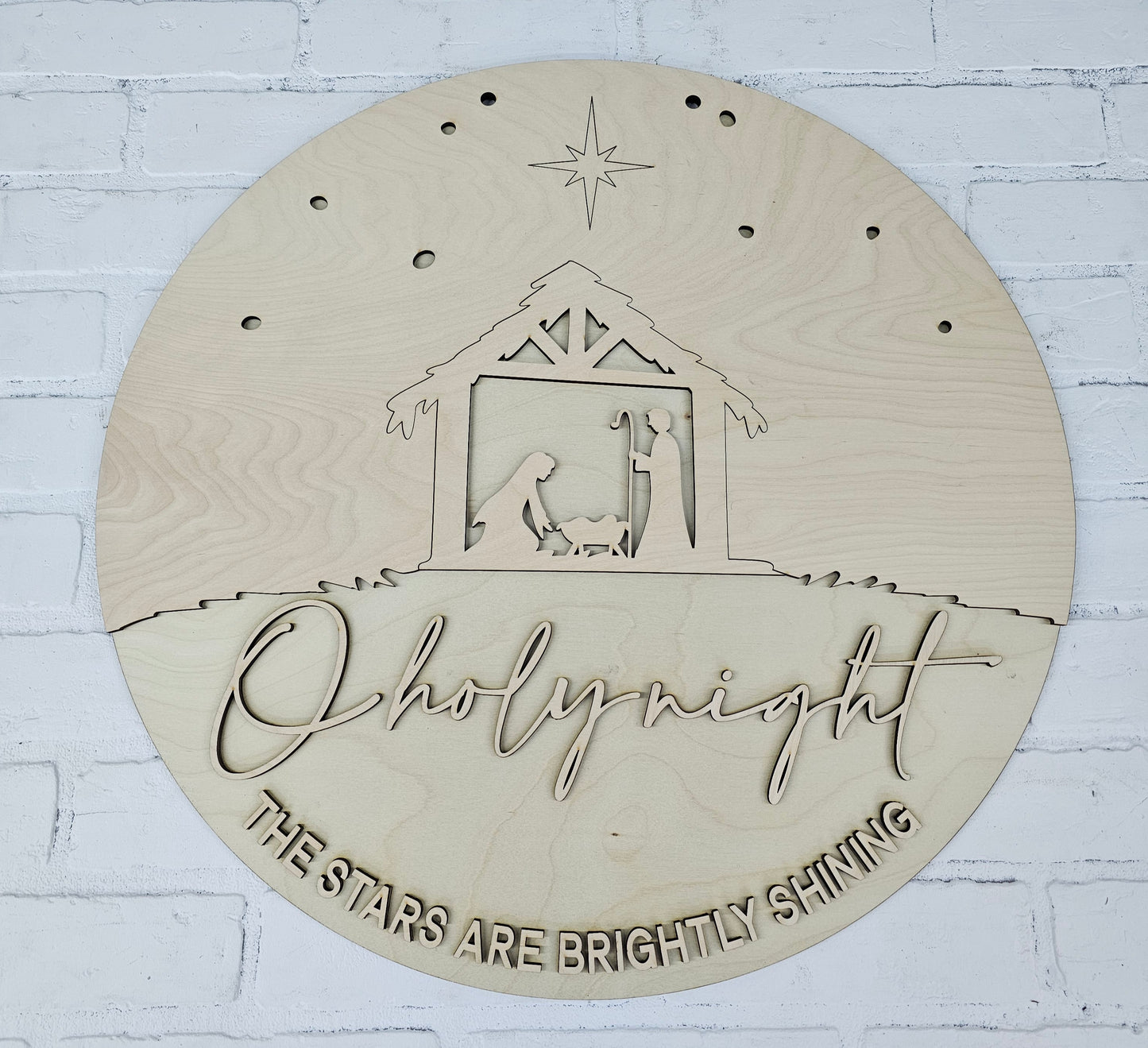 Oh Holy Night-The stars are brightly shining Door Hanger