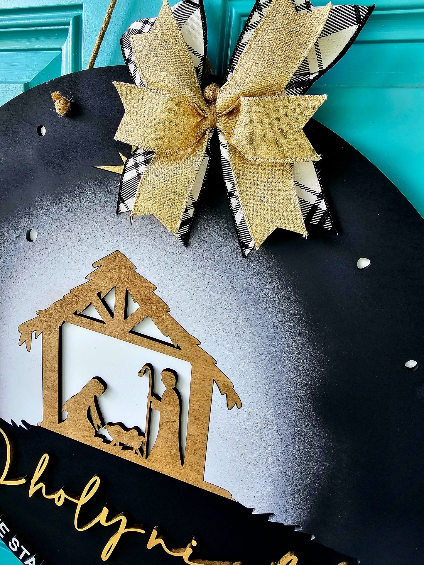 Oh Holy Night-The stars are brightly shining Door Hanger
