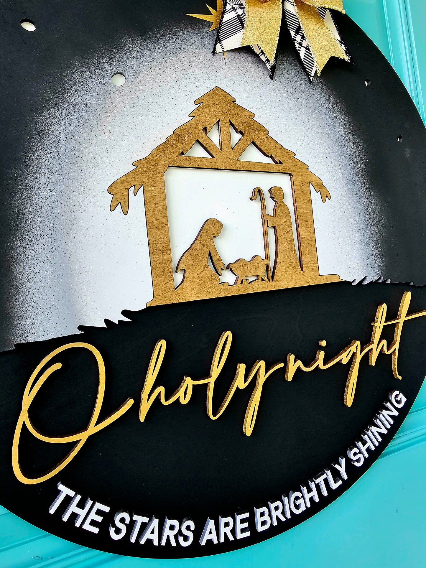 Oh Holy Night-The stars are brightly shining Door Hanger