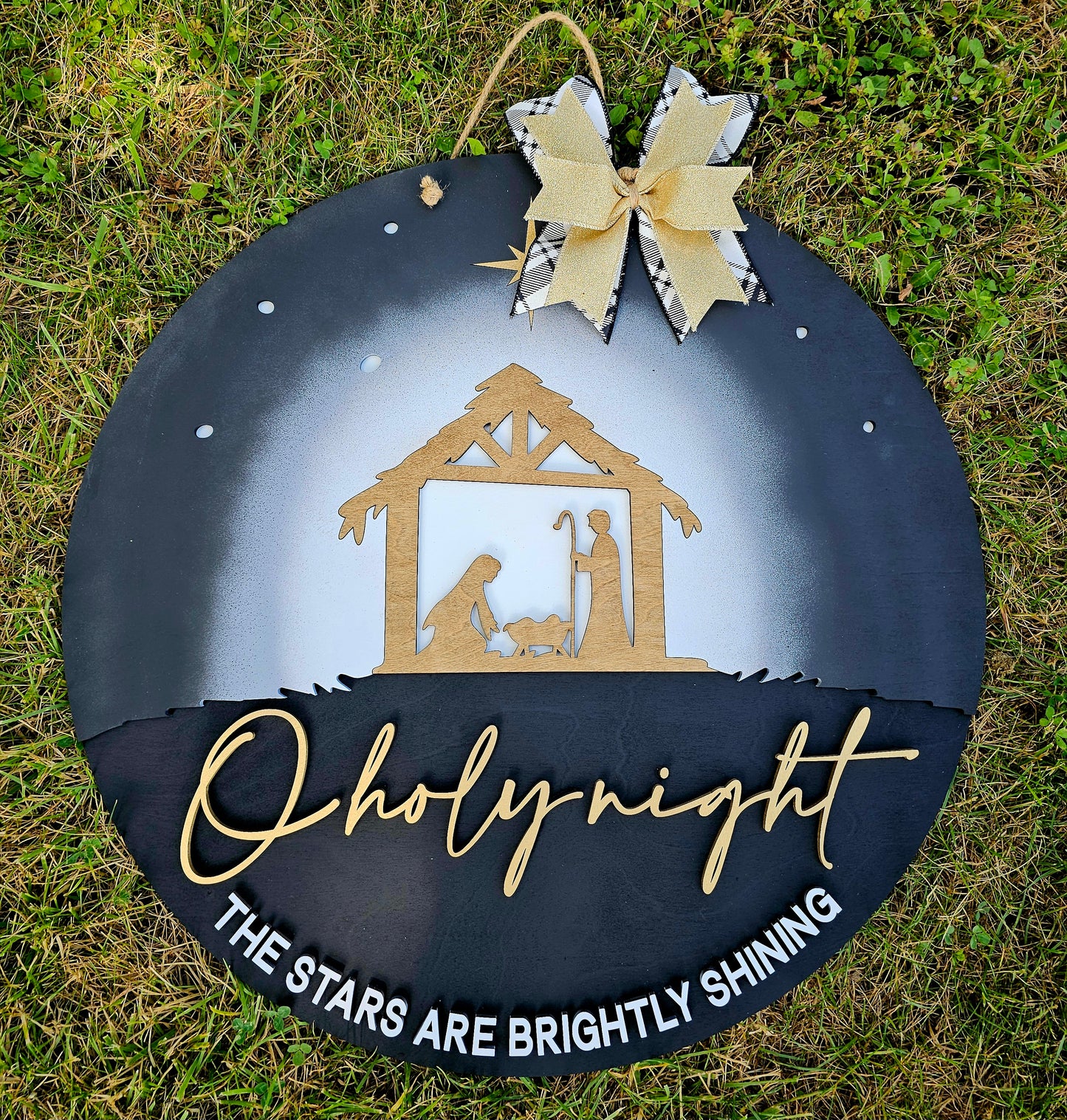 Oh Holy Night-The stars are brightly shining Door Hanger