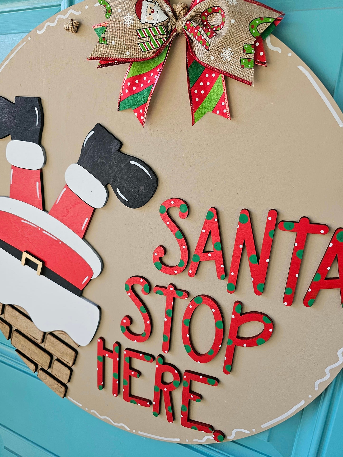 Santa Stop Here Chimney Door Hanger