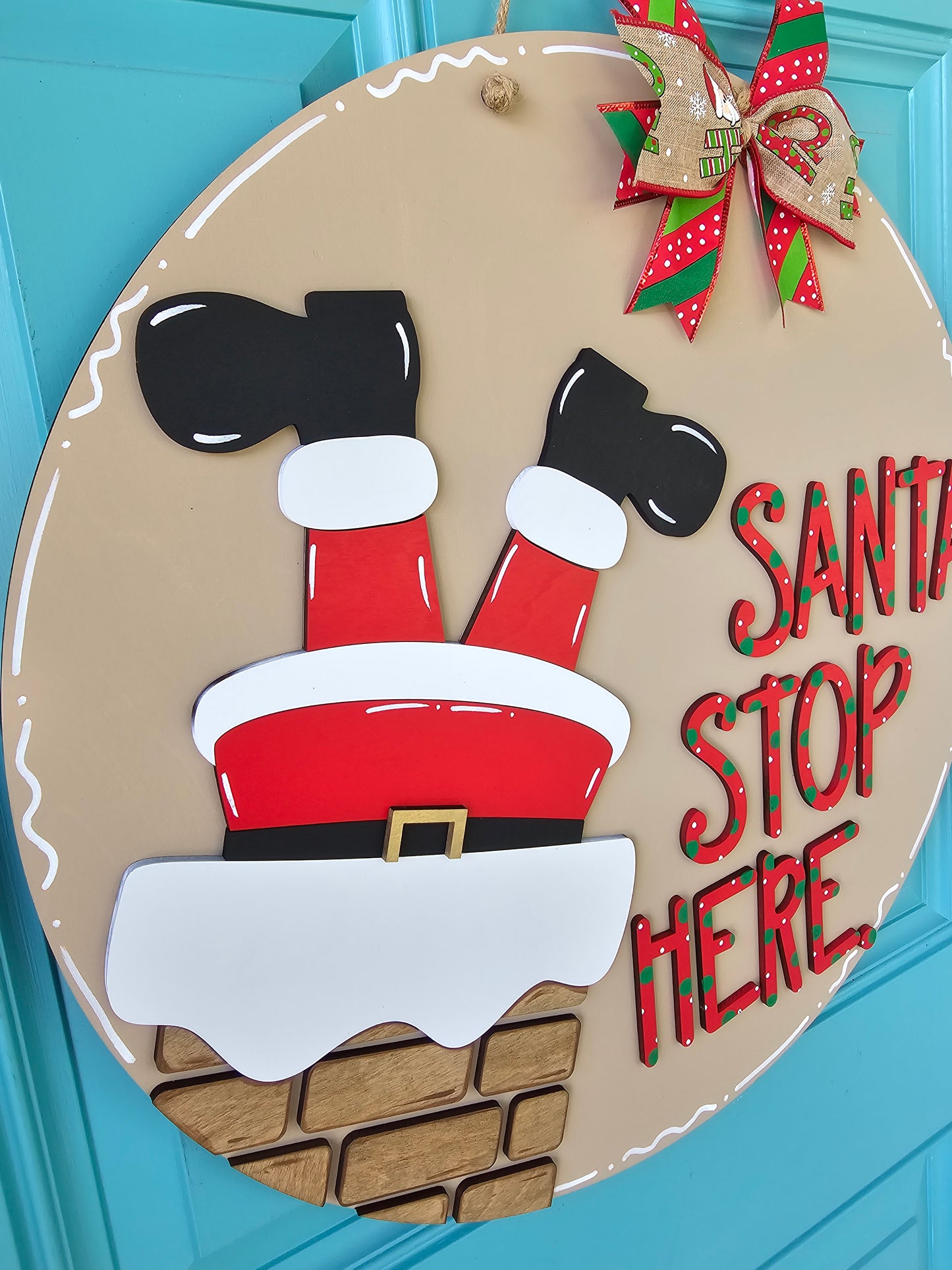 Santa Stop Here Chimney Door Hanger