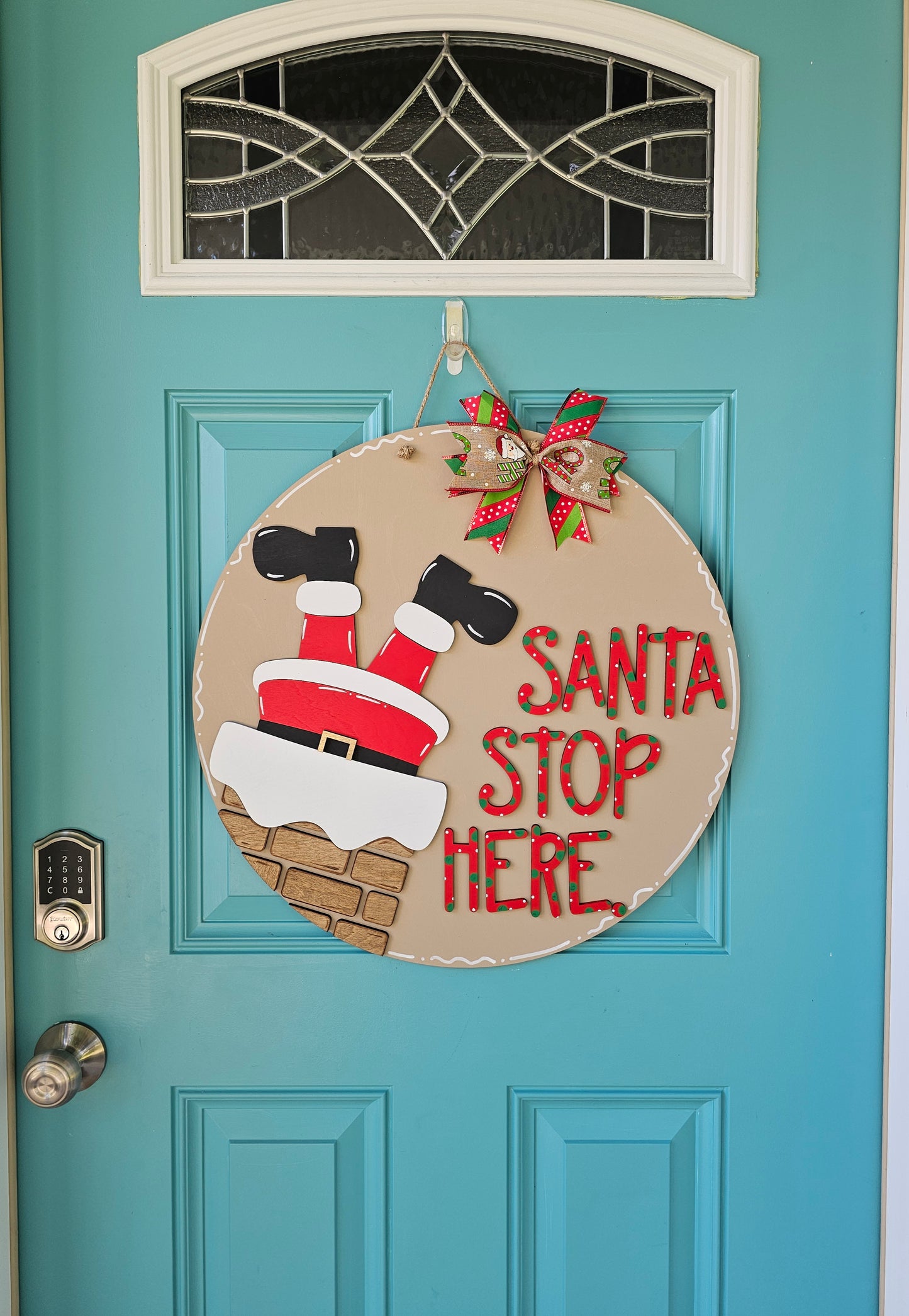Santa Stop Here Chimney Door Hanger