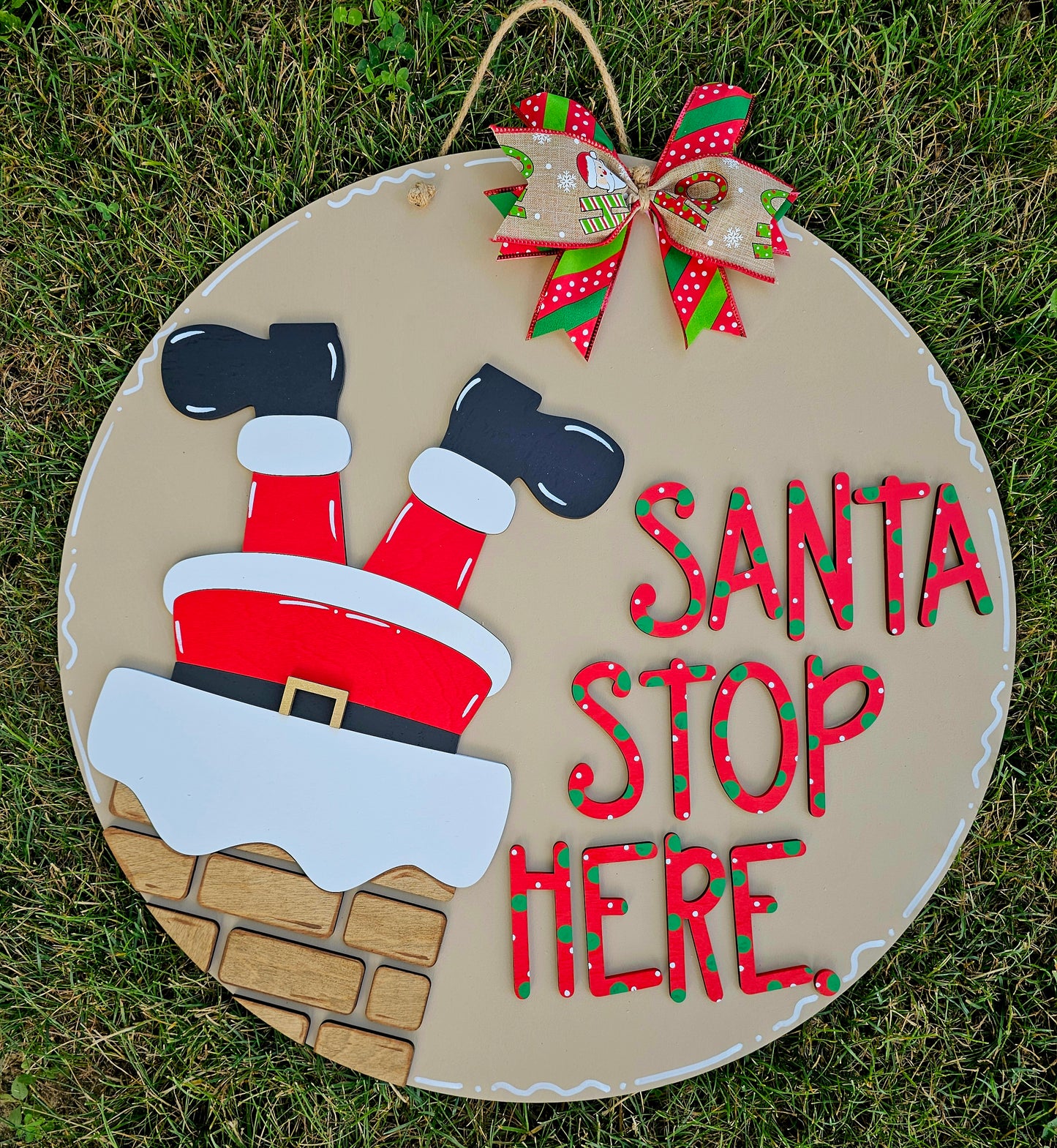 Santa Stop Here Chimney Door Hanger