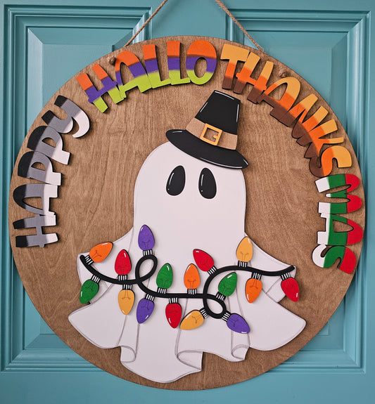 Happy Hallothanksmas Door Hanger
