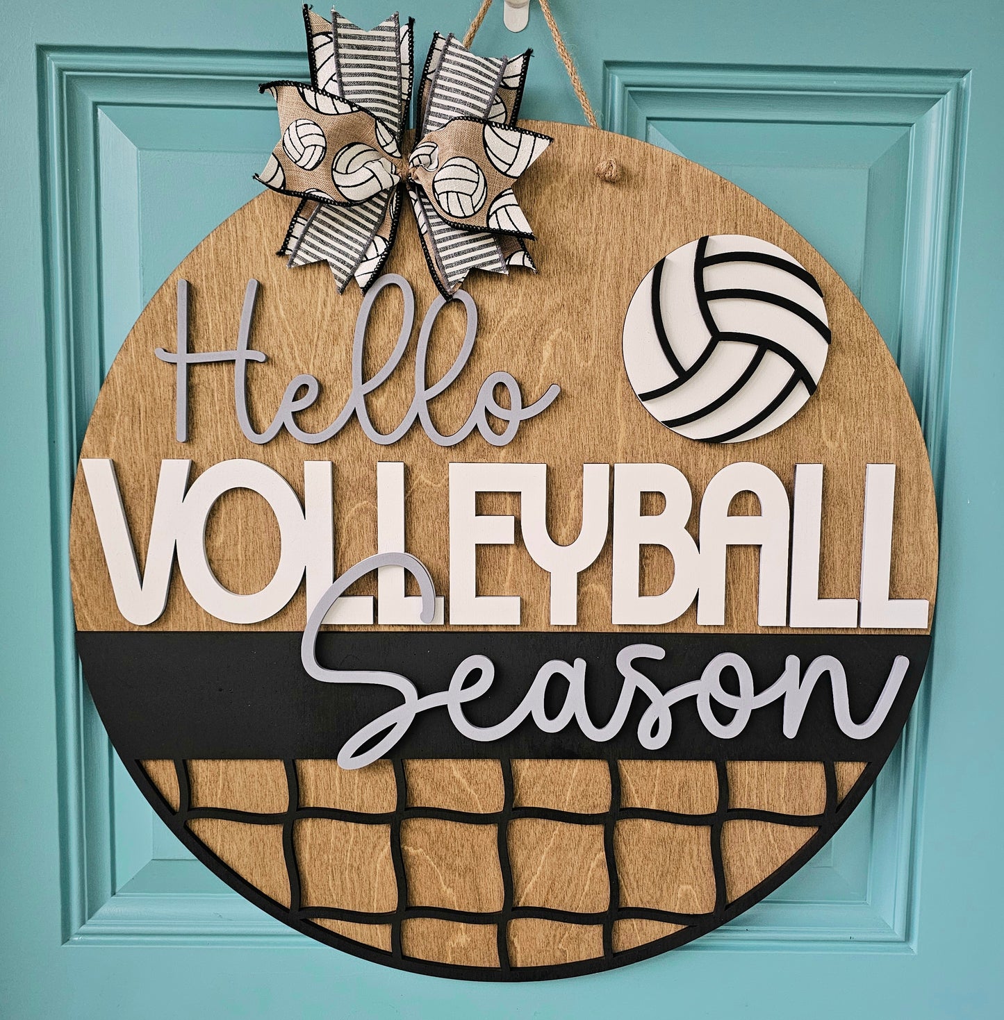 Hello Volleyball Season Door Hanger