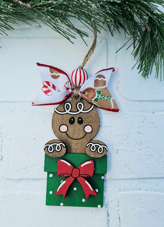 Gingerbread Present Ornament