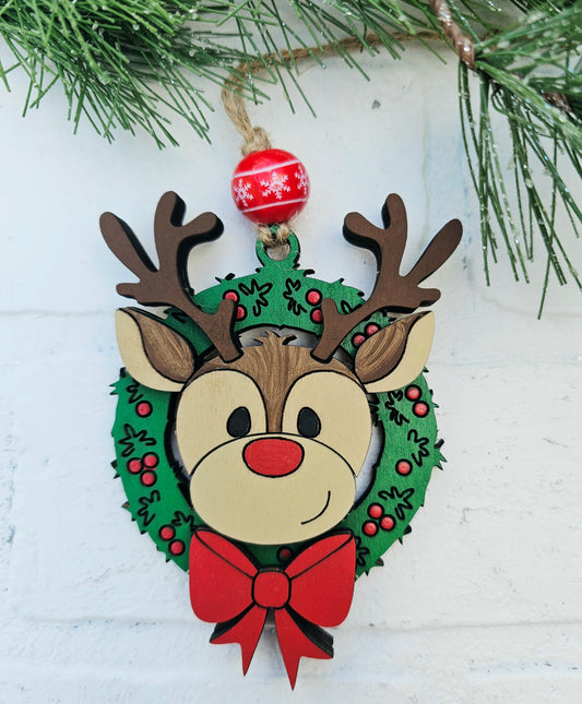 Reindeer Wreath Ornament