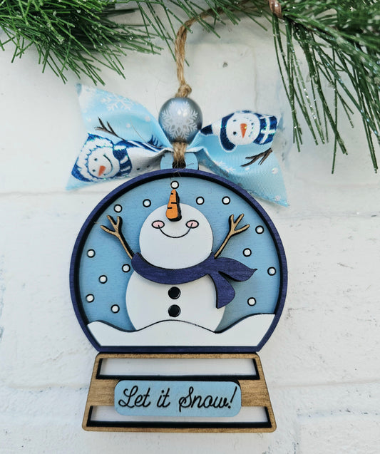 Snowman Snow Globe Ornament