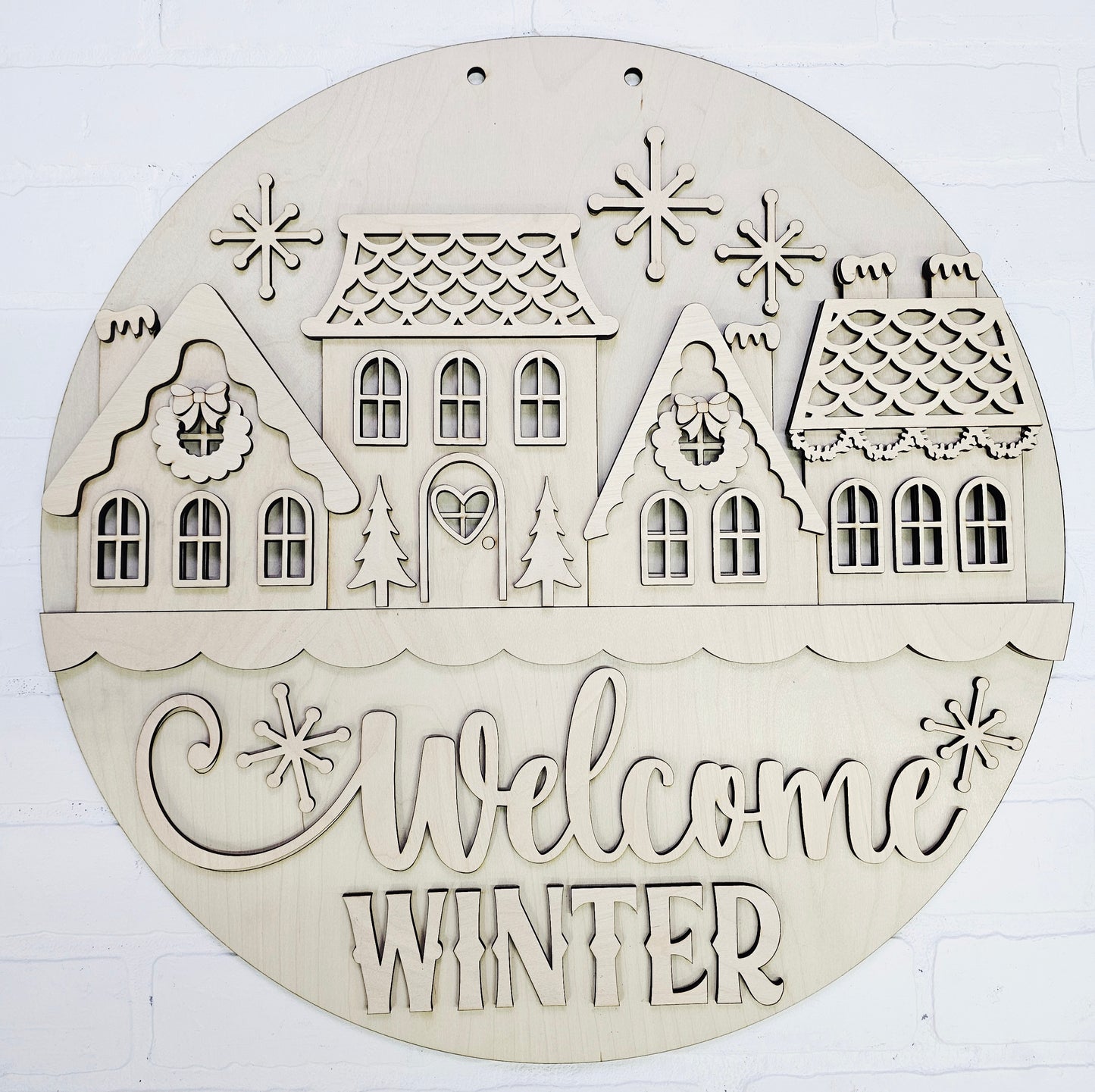 Welcome Winter Village Door Hanger