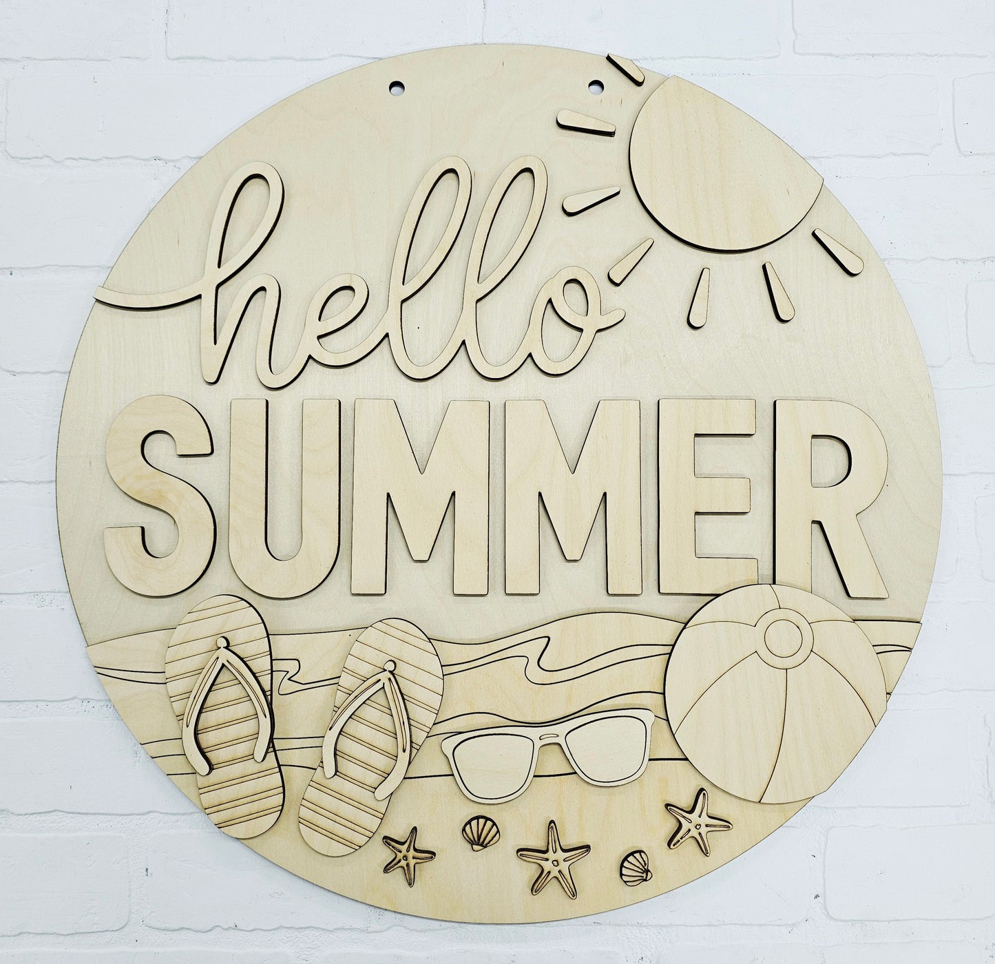Hello Summer Sunny Beach Door Hanger