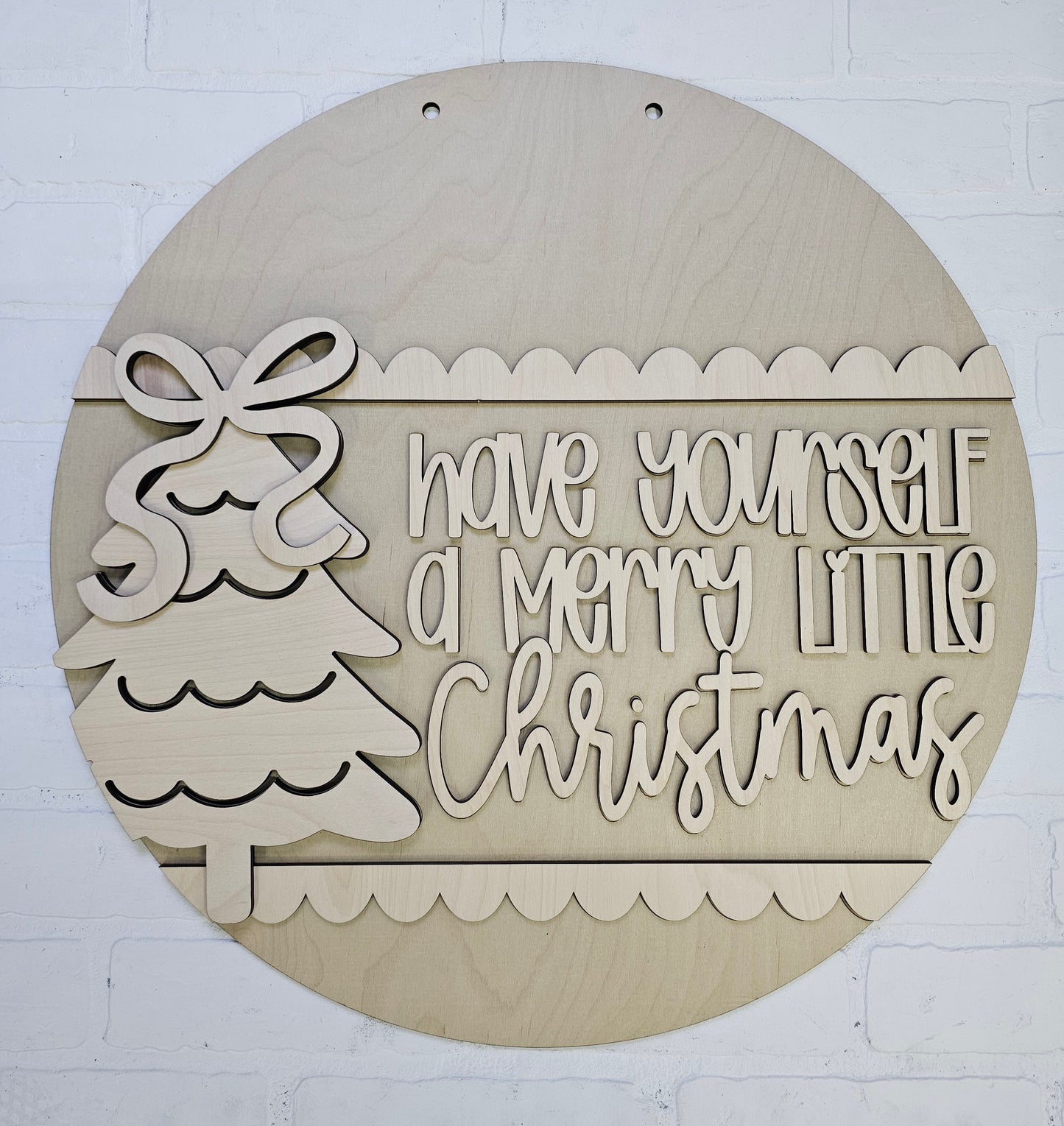 Merry Little Christmas Bow Door Hanger