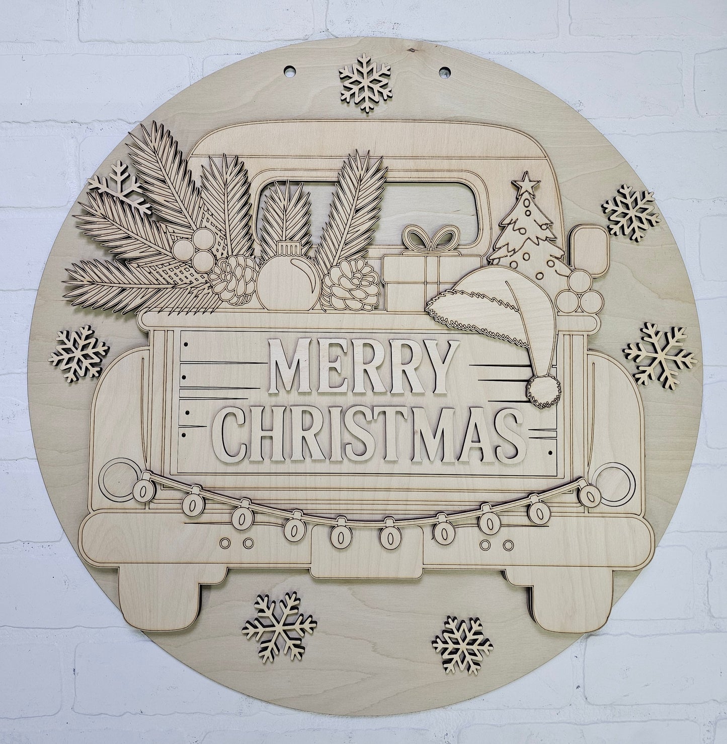 Merry Christmas Rustic Truck Door Hanger
