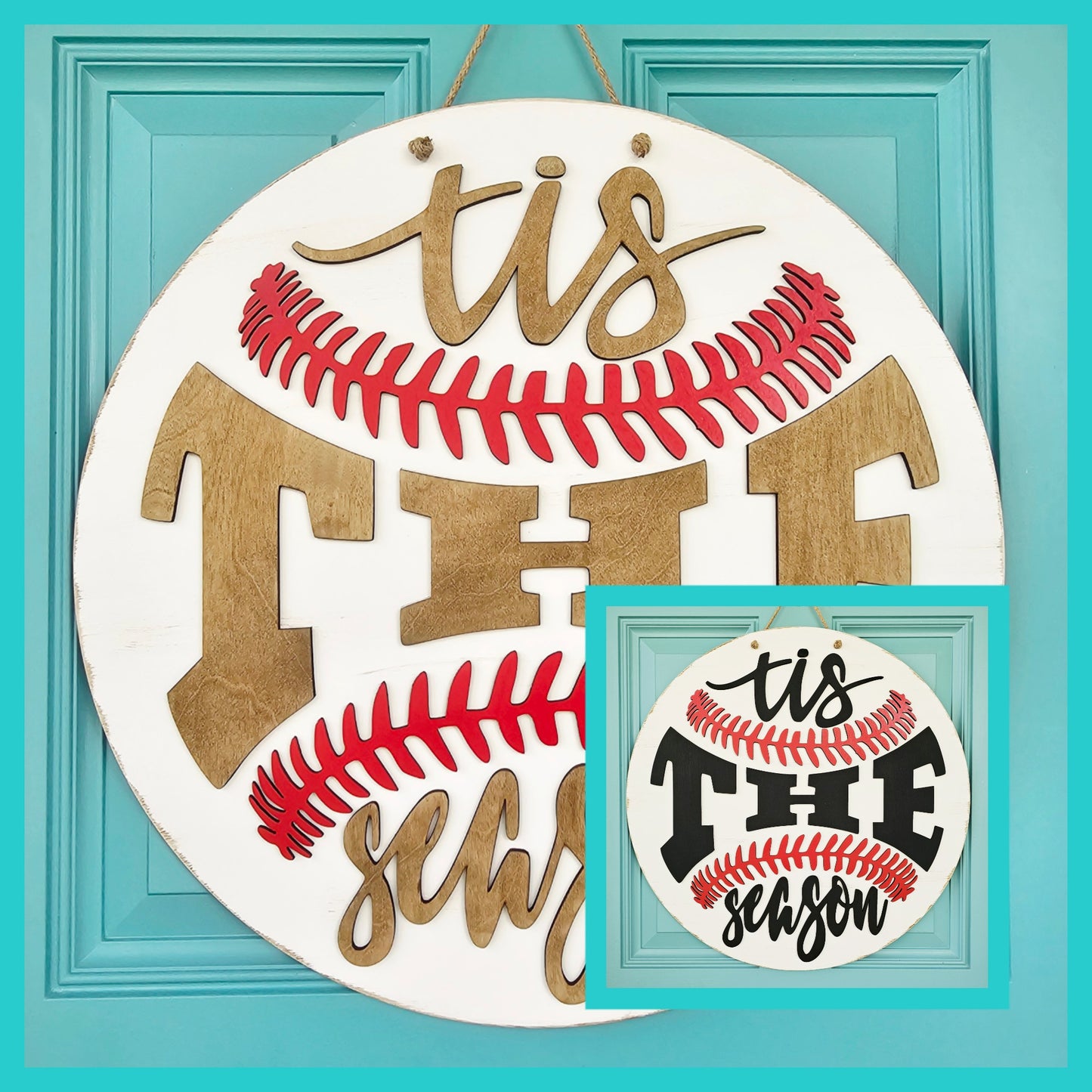 Tis the Season Baseball Door Hanger
