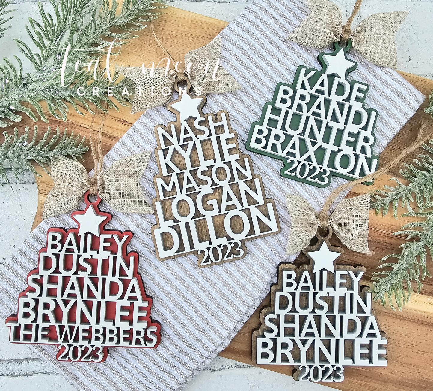 Personalized Family Name Tree Ornament