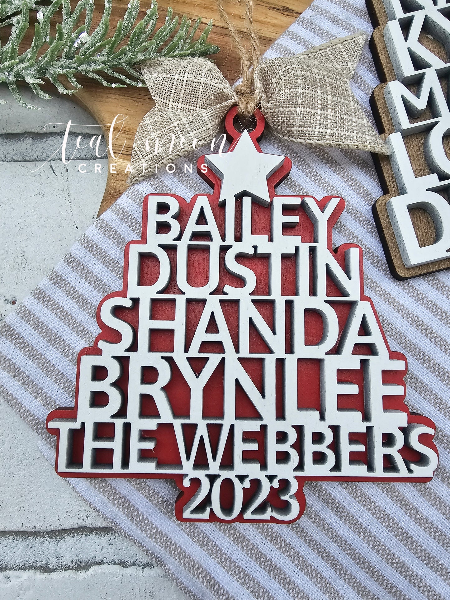Personalized Family Name Tree Ornament