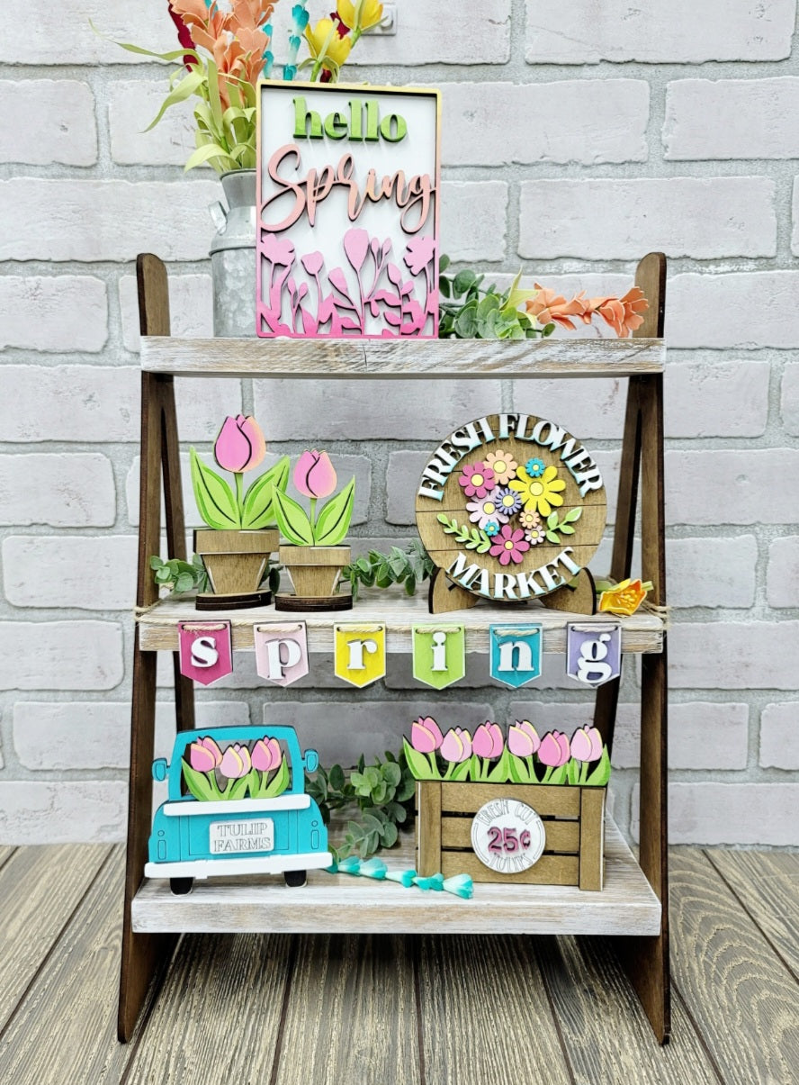 Flower Tiered Tray Set