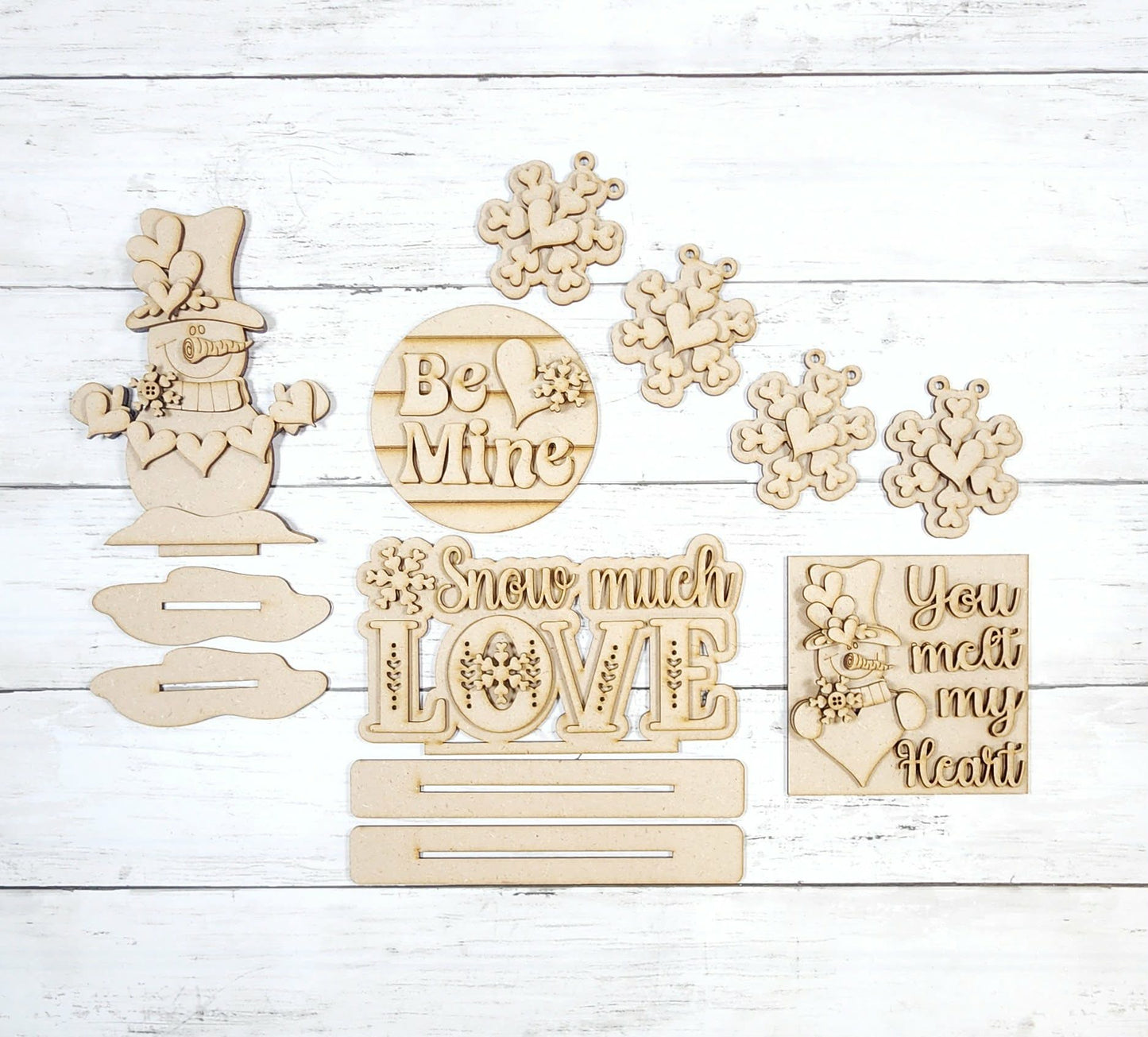 Valentine Snowman Tiered Tray Set