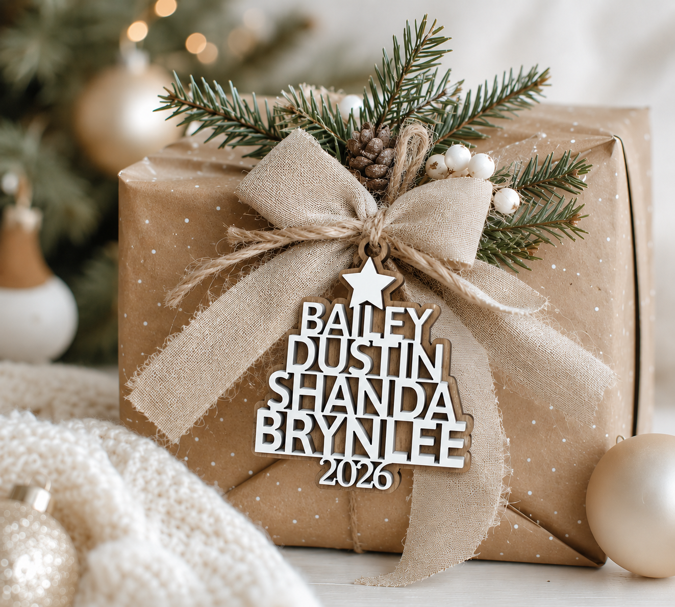 Personalized Family Name Tree Ornament