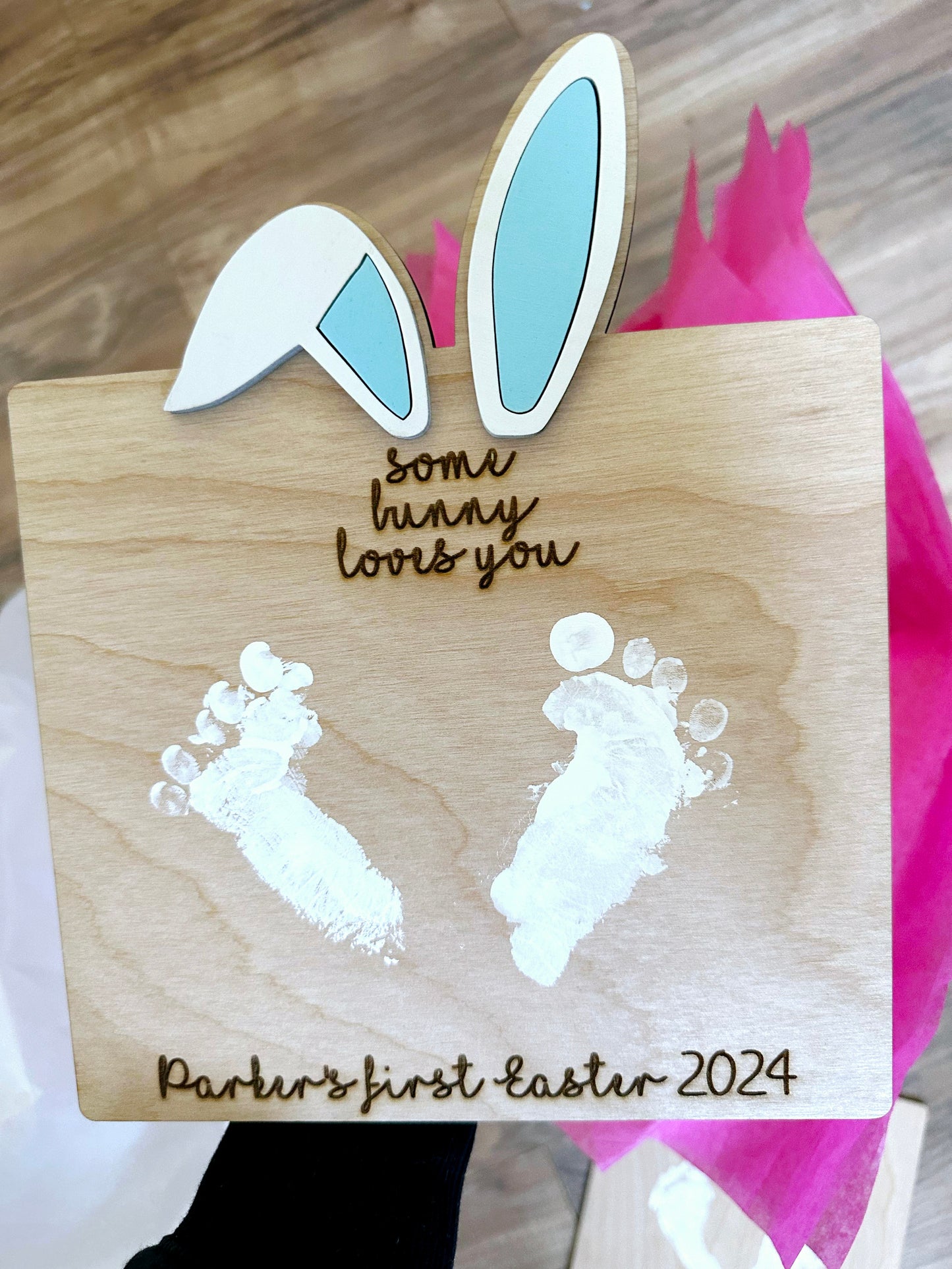 Easter Footprint Keepsake Sign