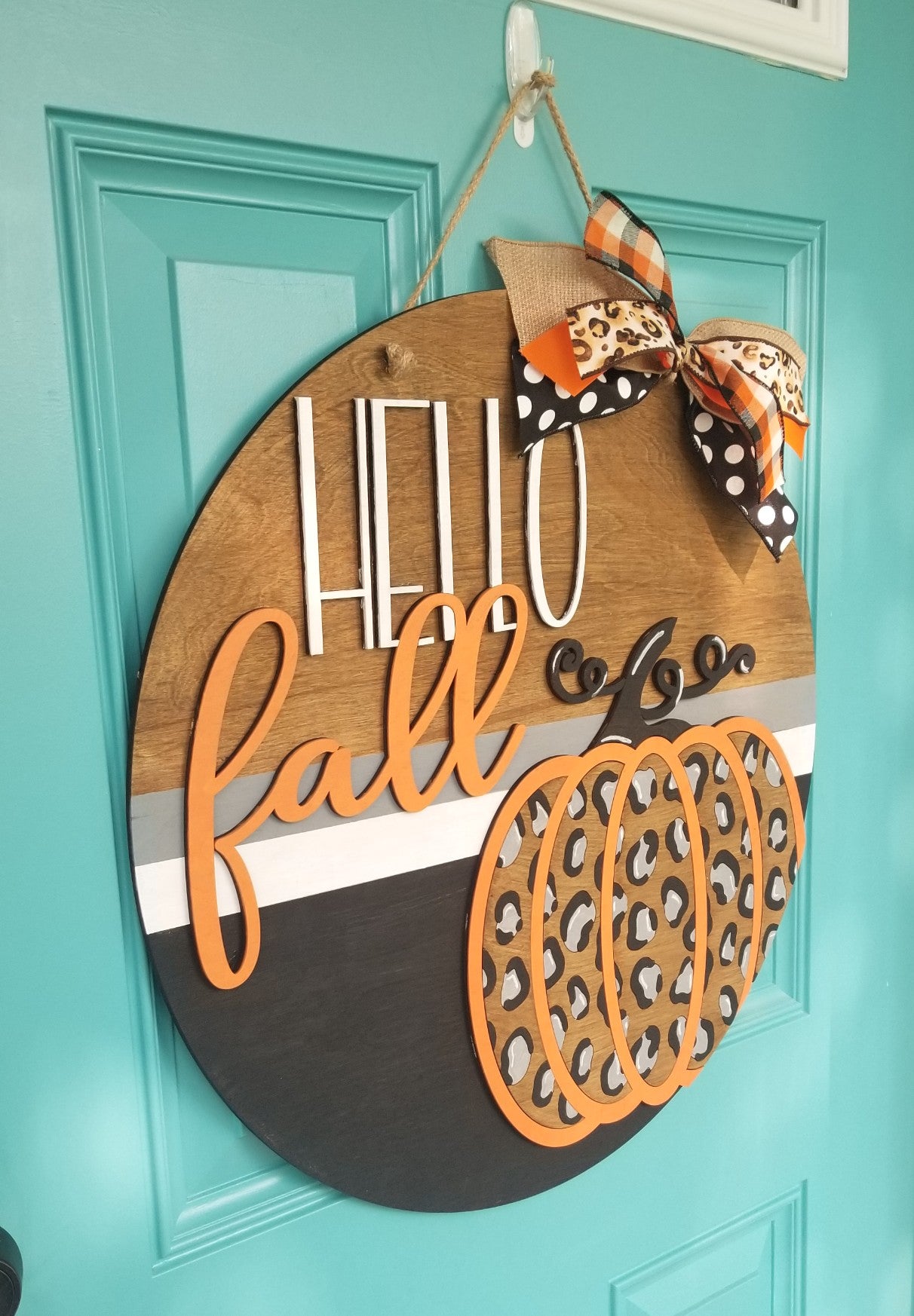 Fall Leopard Door Hanger