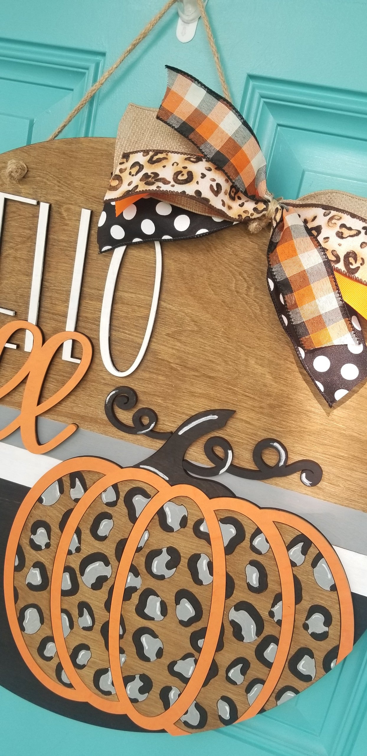 Fall Leopard Door Hanger
