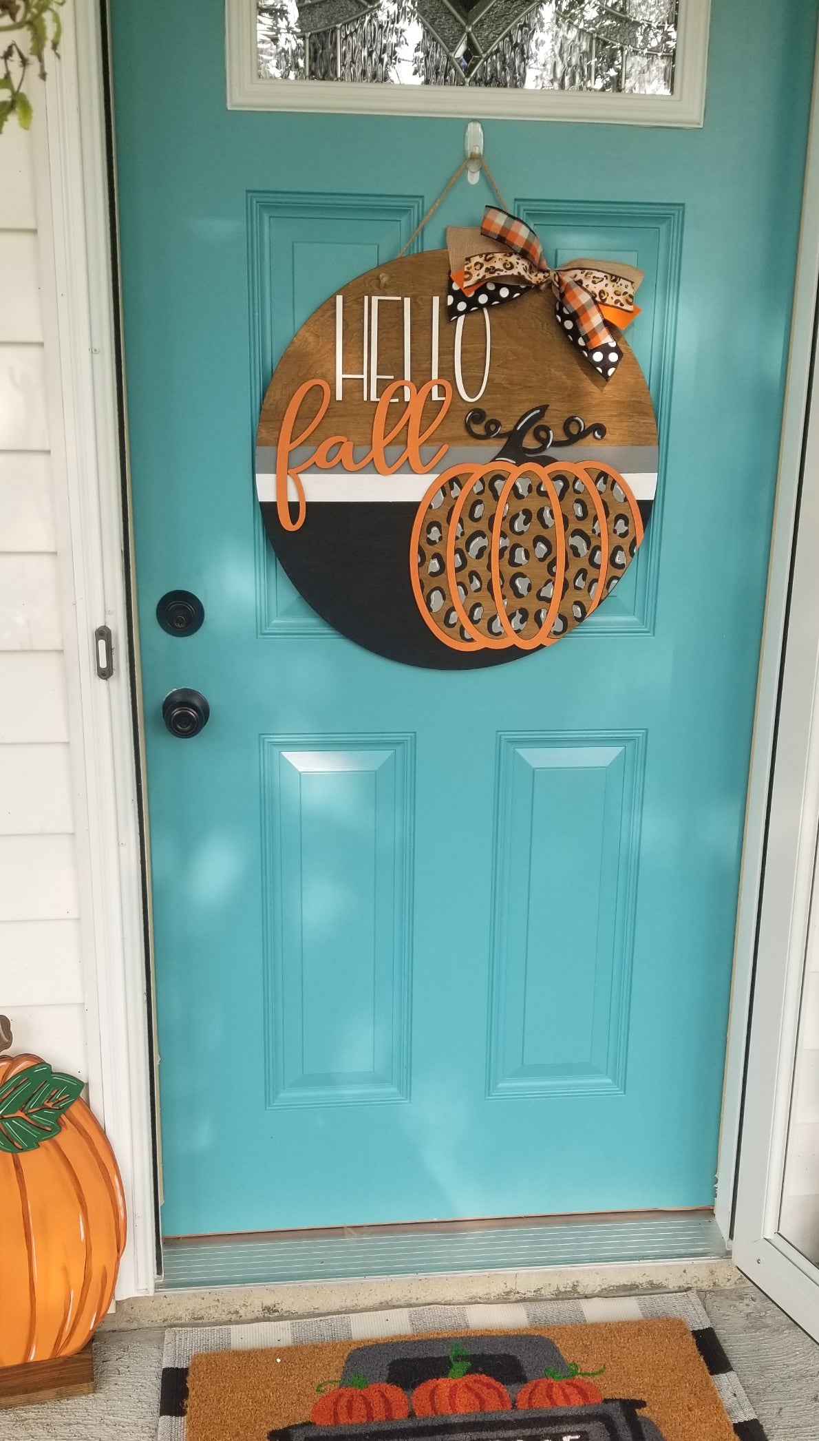 Fall Leopard Door Hanger