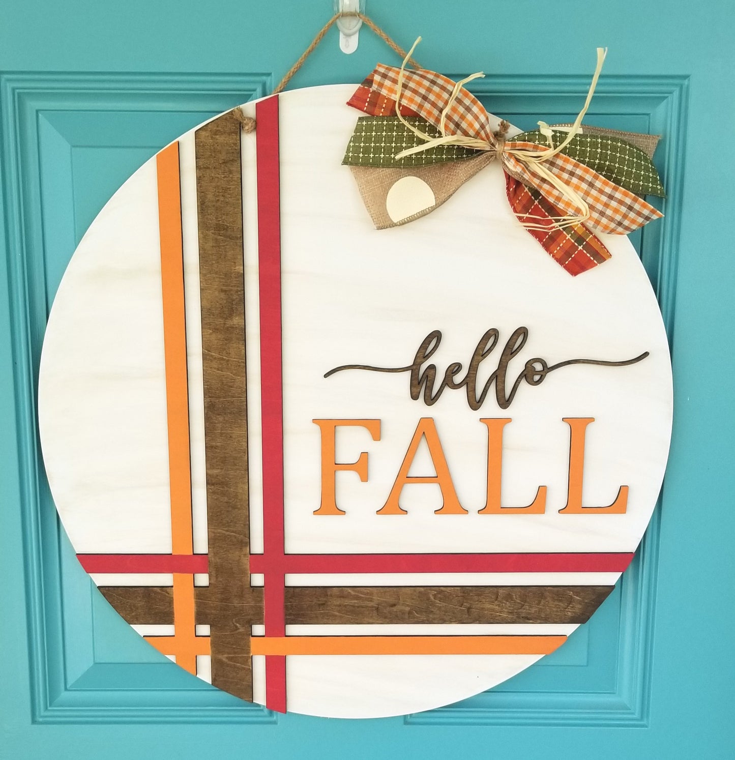 Hello Fall Cross Stitch Door Hanger