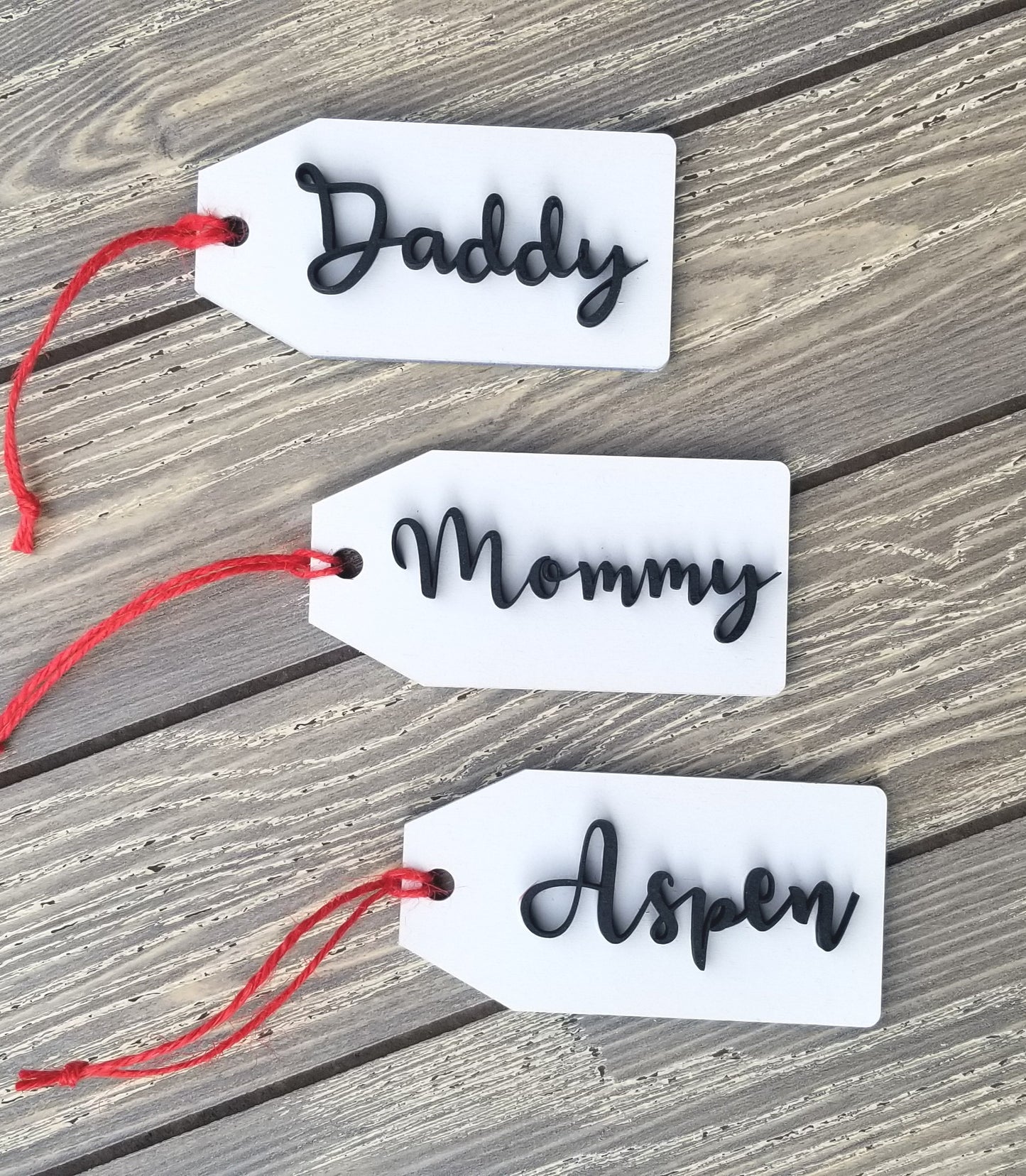 Solid Black & White Stocking Tags