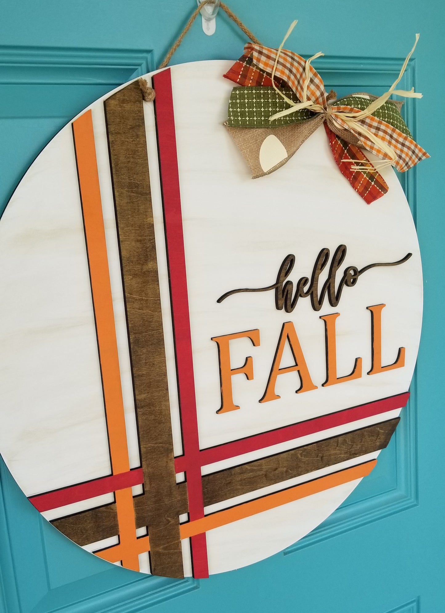 Hello Fall Cross Stitch Door Hanger