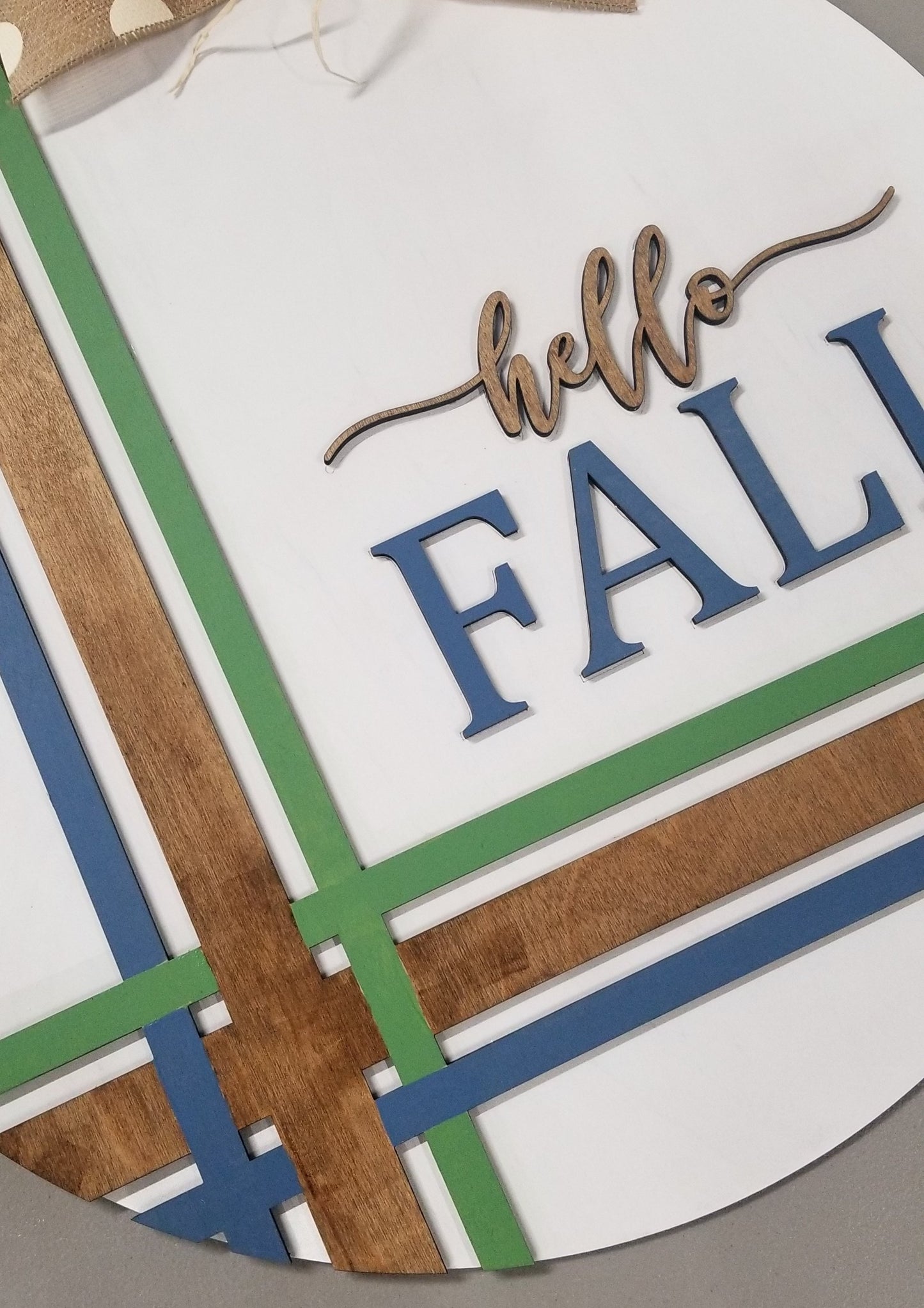 Hello Fall Cross Stitch Door Hanger