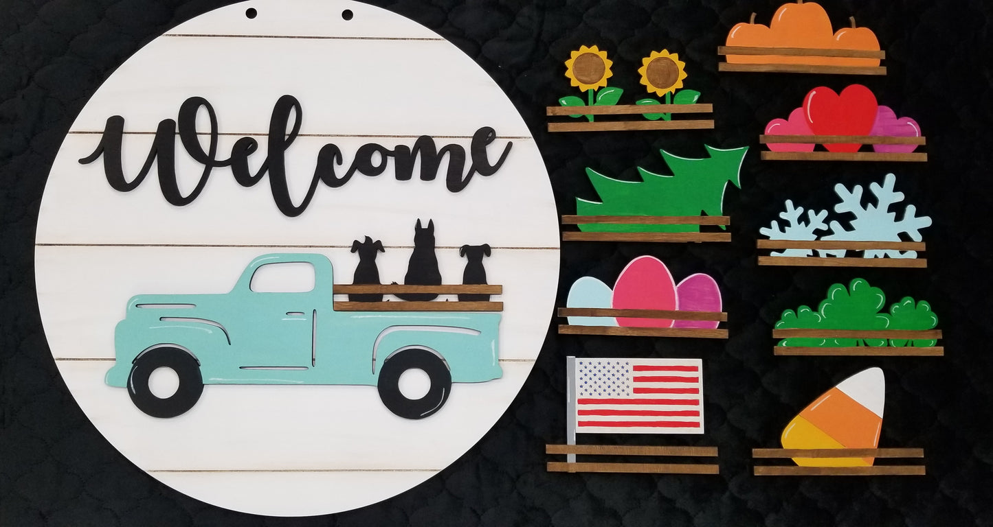 Interchangeable Vintage Truck Door Hanger