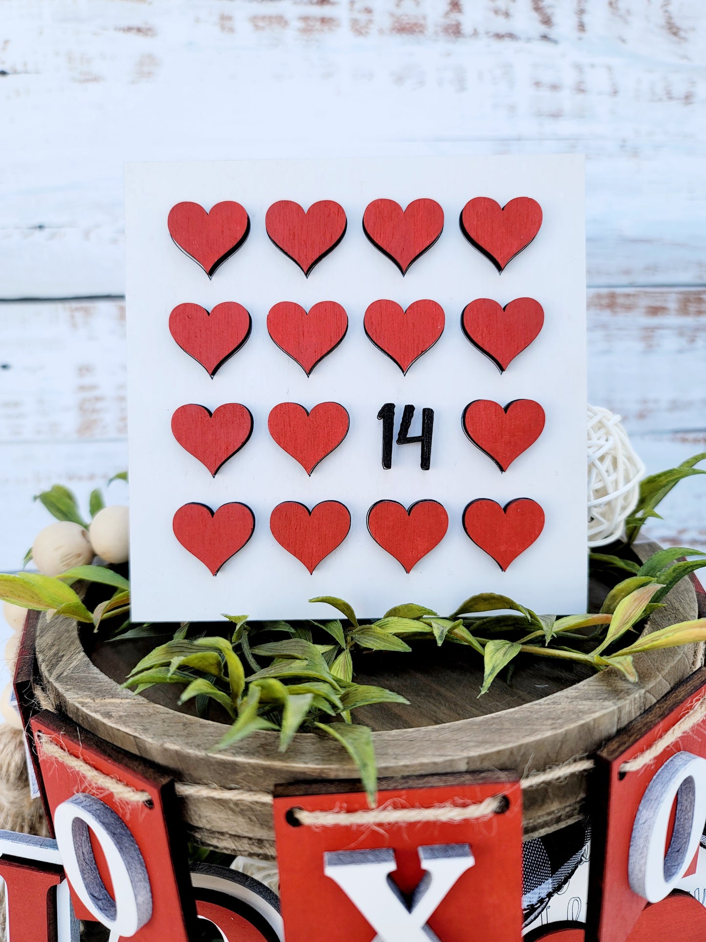 XOXO Valentines Day Tiered Tray Set