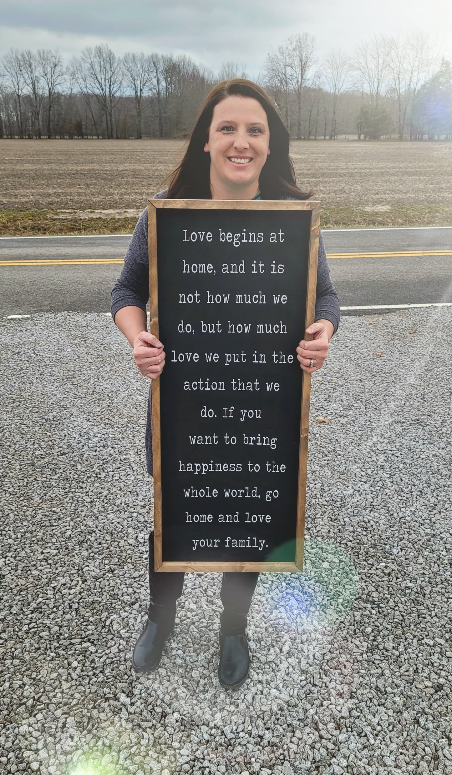 Go home & love your family sign