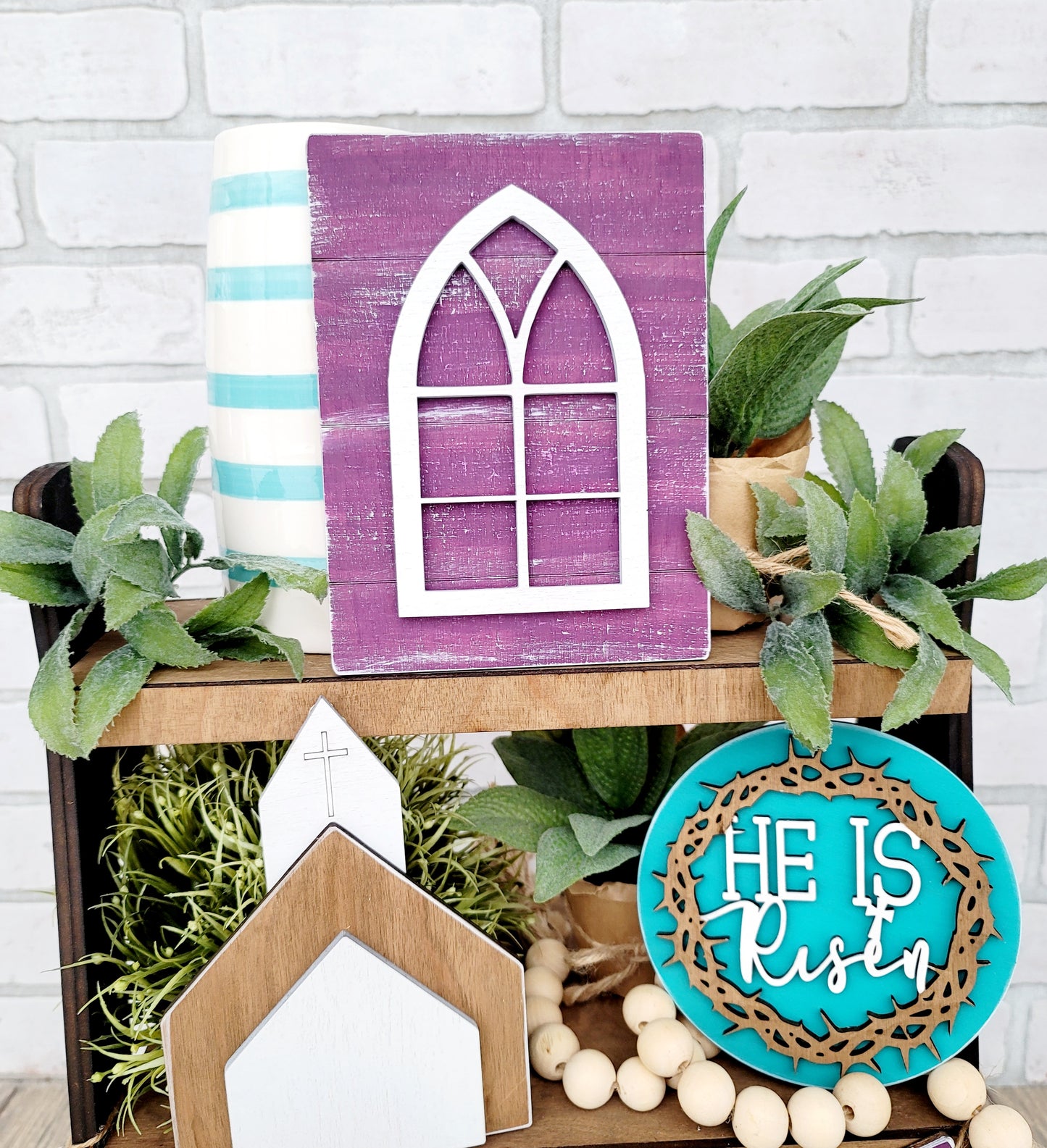 He is Risen Tiered Tray Set