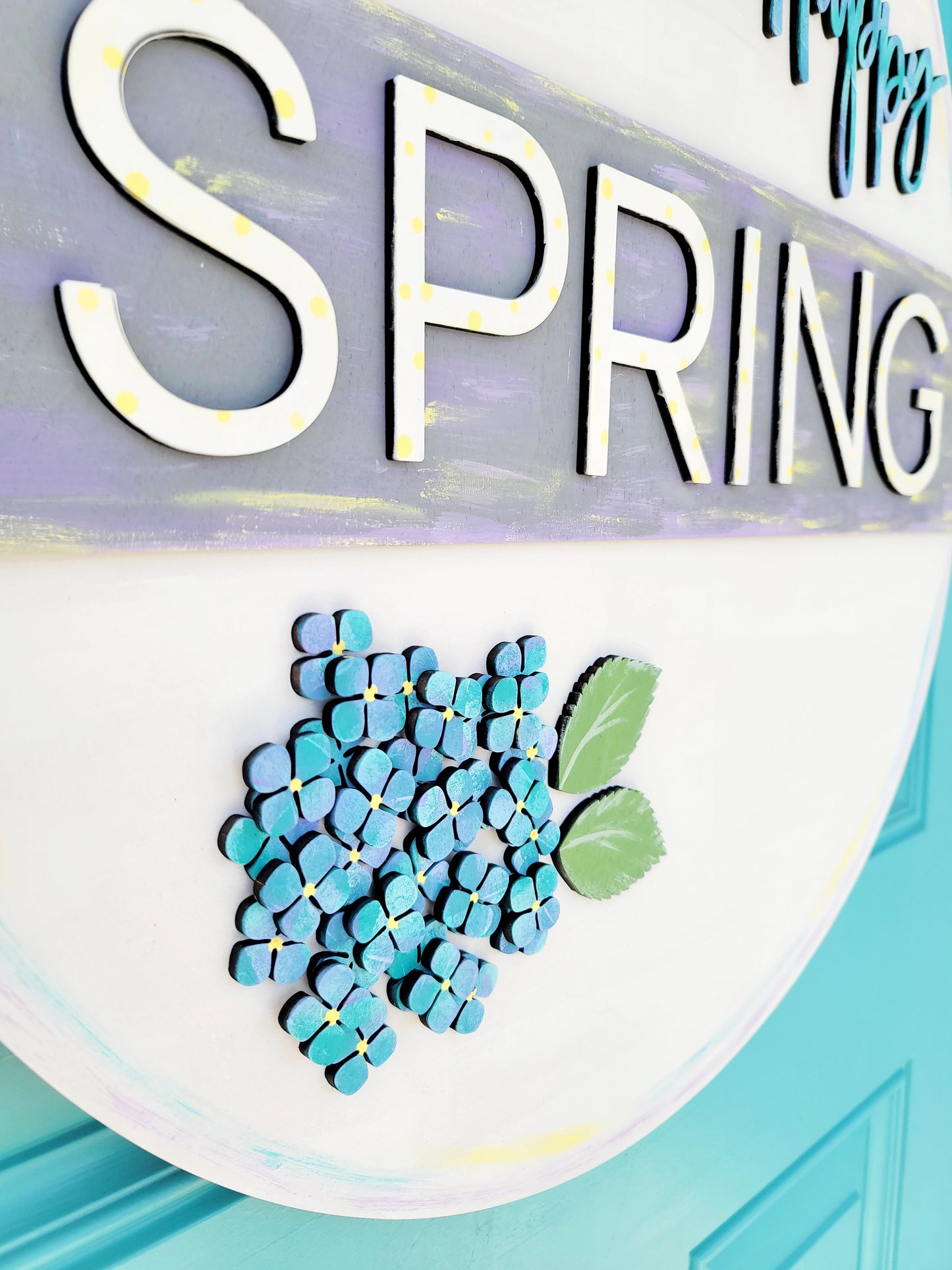 Happy Spring Hydrangea Door Hanger