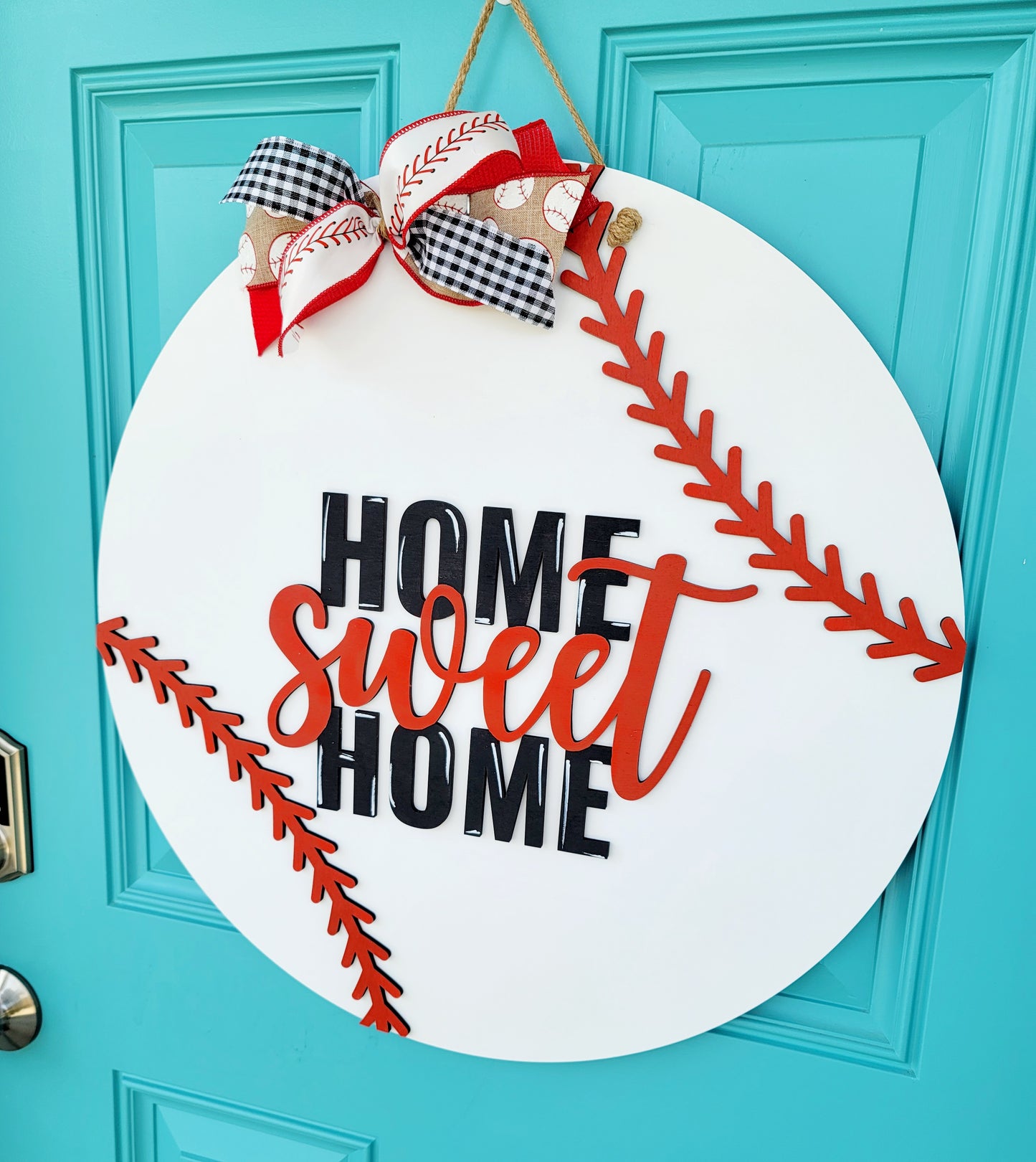 Home Sweet Home Baseball Door Hanger
