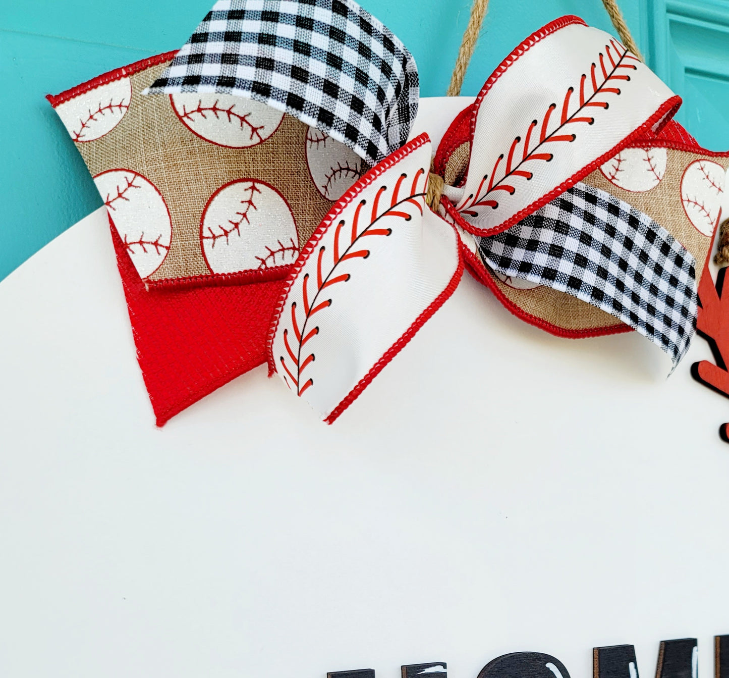 Home Sweet Home Baseball Door Hanger