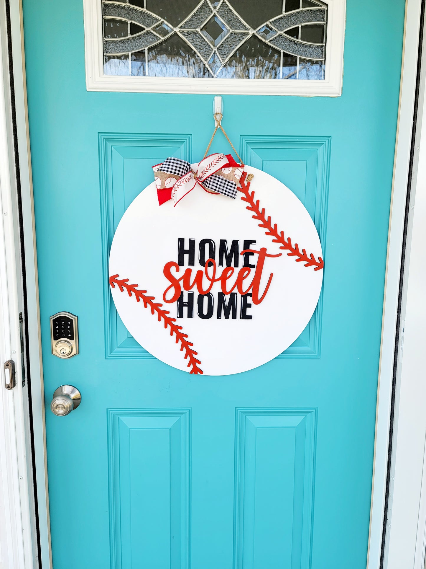 Home Sweet Home Baseball Door Hanger