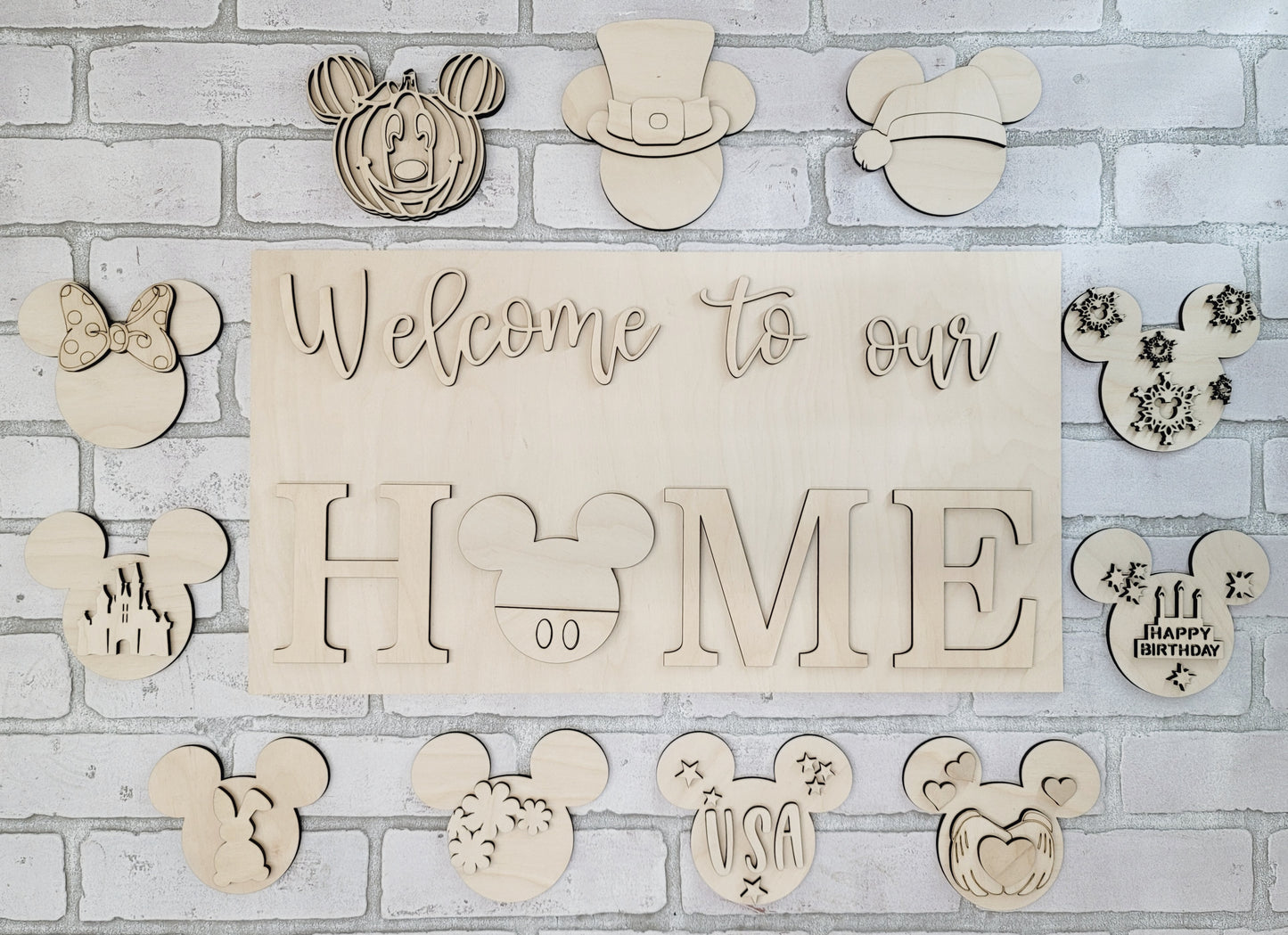 Welcome to our home- Mouse Interchangeable Sign